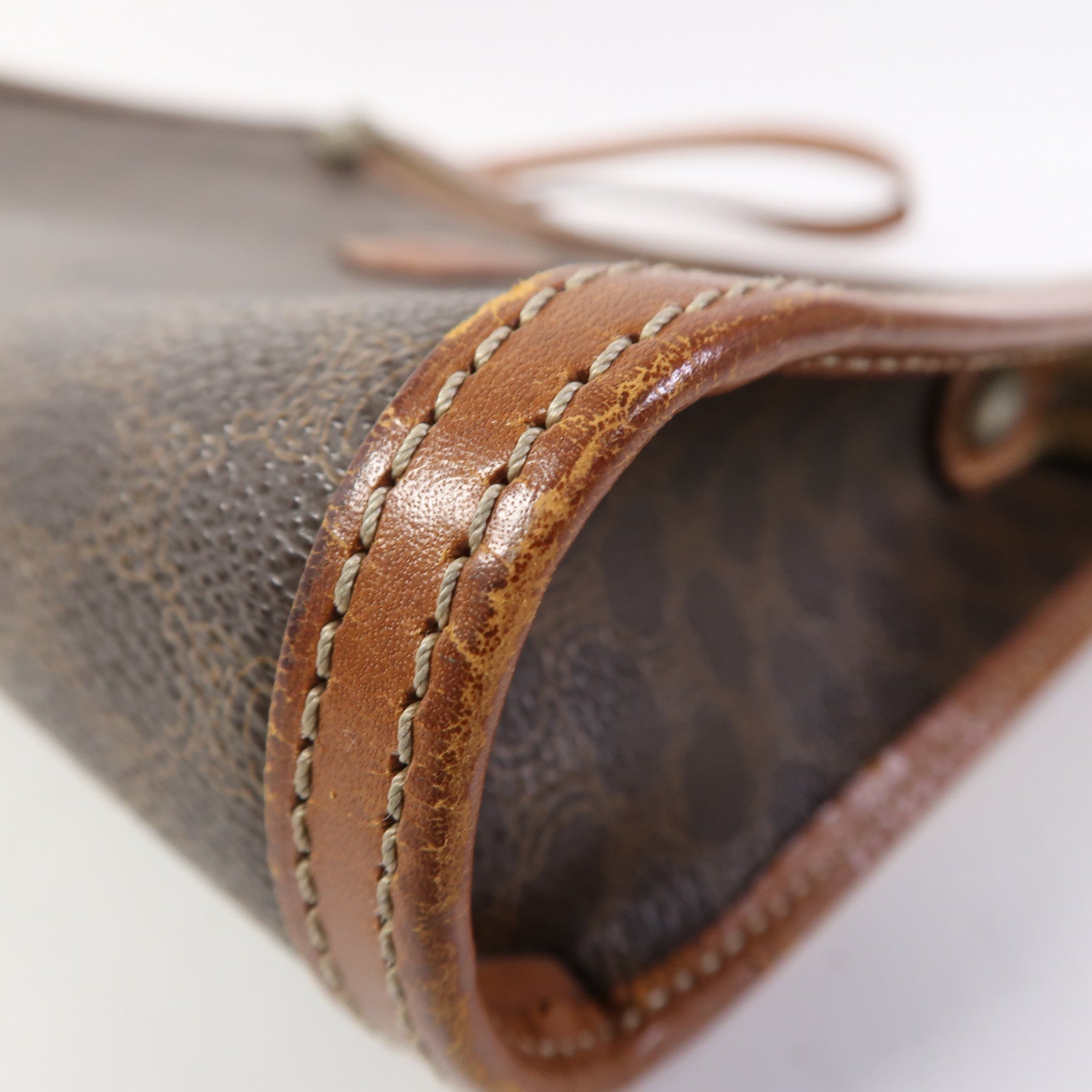 CELINE 牛皮皮革Shoulder Bag金扣鏈帶手挽肩背兩用袋