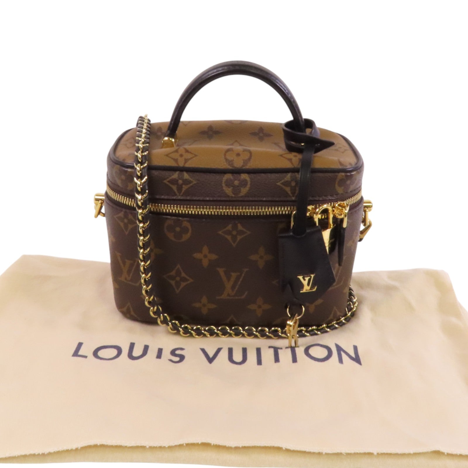 LOUIS VUITTON Monogram Reverse Vanity PM金扣手挽肩背兩用袋