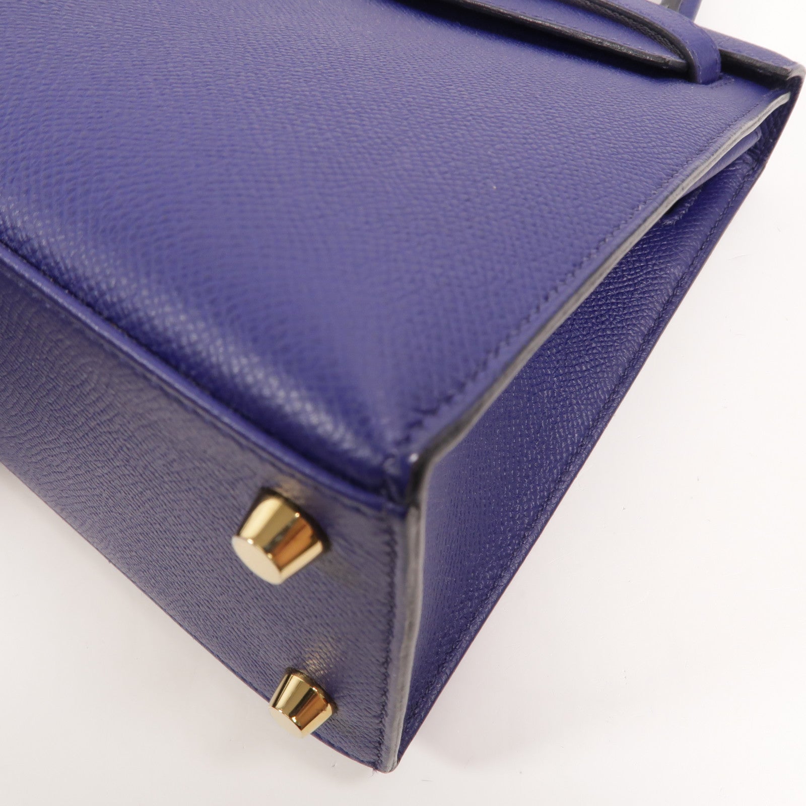 HERMES Epsom皮革Kelly 25手挽肩背兩用袋Bleu Encre