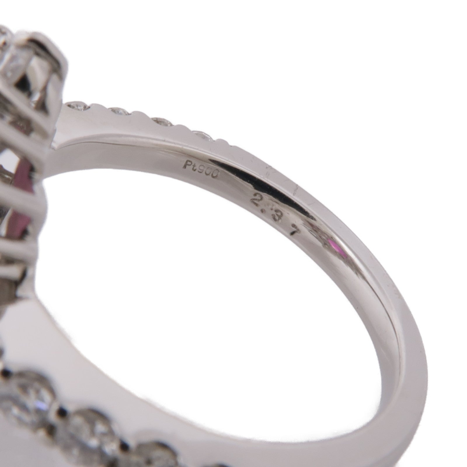 JEWELRY PT900鉑金Ruby Diamond Ring紅寶石/鑽石戒指US#6.75