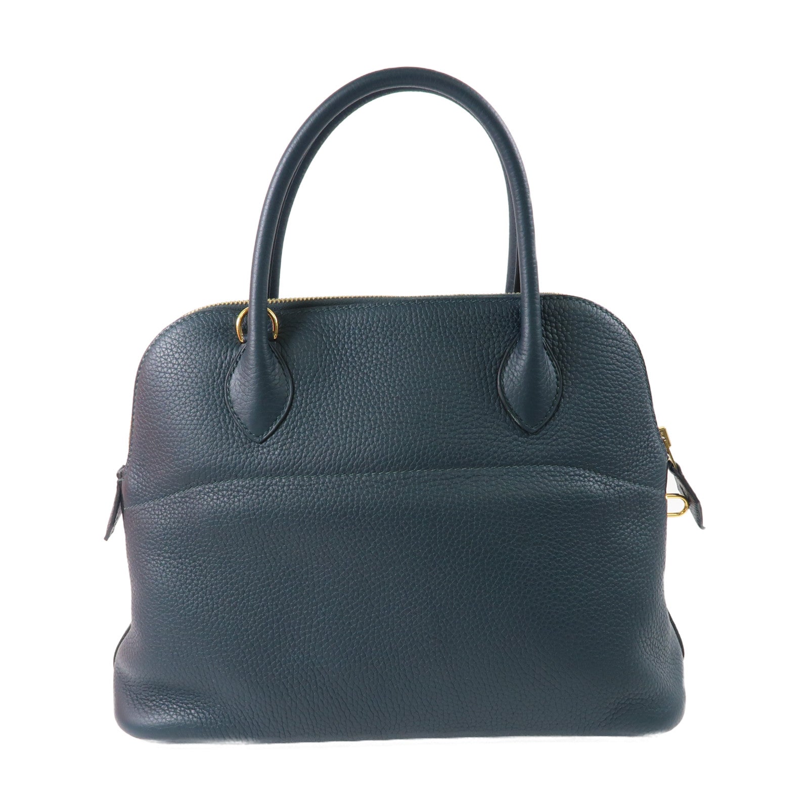 HERMES Clemence皮革Bolide 31銀扣手挽肩背兩用袋Colvert/鴨子藍