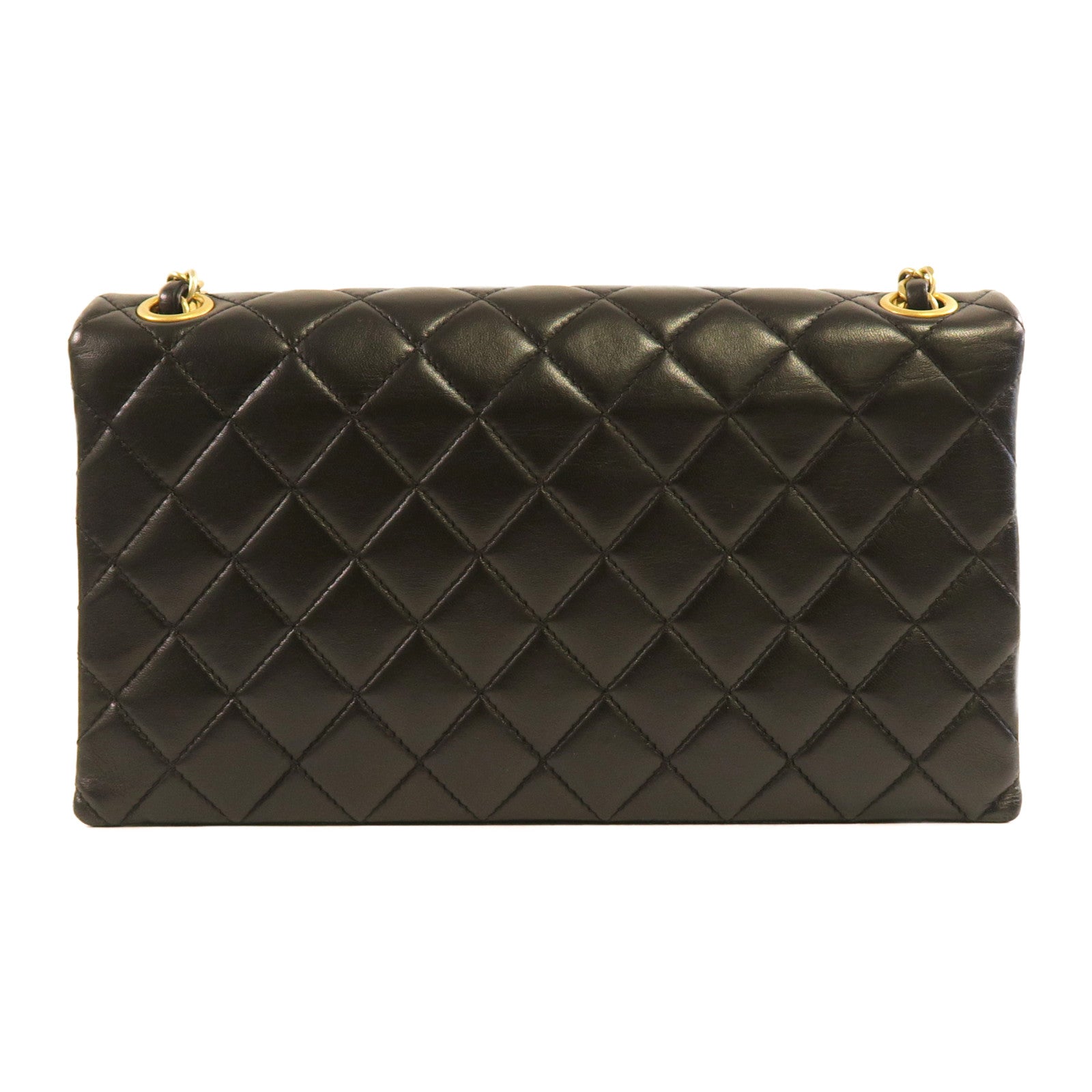 CHANEL 【激減優惠】菱格羊皮皮革Chain Shoulder金扣鏈帶肩背袋黑色