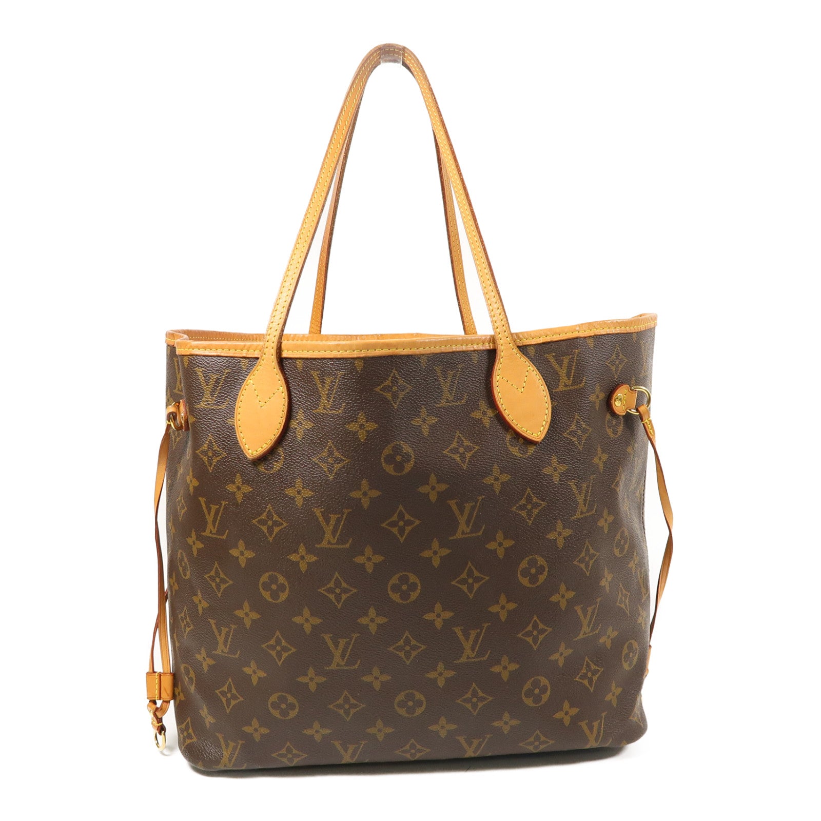 LOUIS VUITTON Monogram Neverfull MM金扣肩背袋啡色
