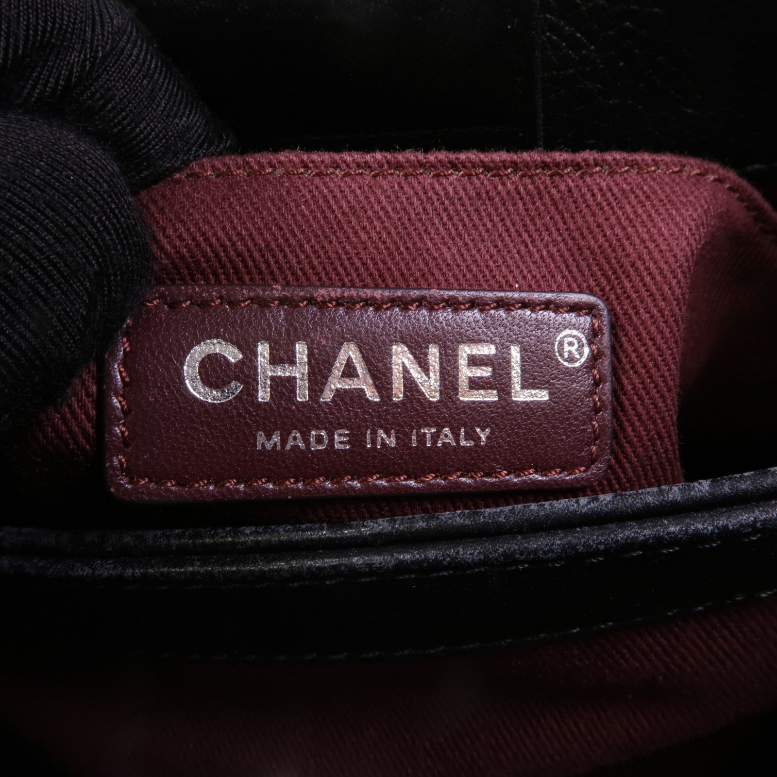 CHANEL 牛皮皮革Handbag銀扣手挽袋