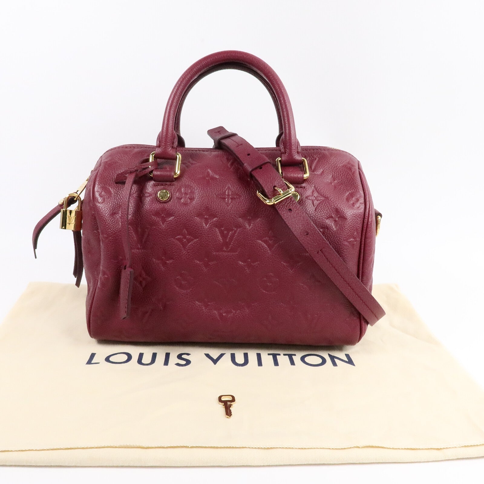 LOUIS VUITTON Monogram Empreinte Speedy 25手挽肩背兩用袋