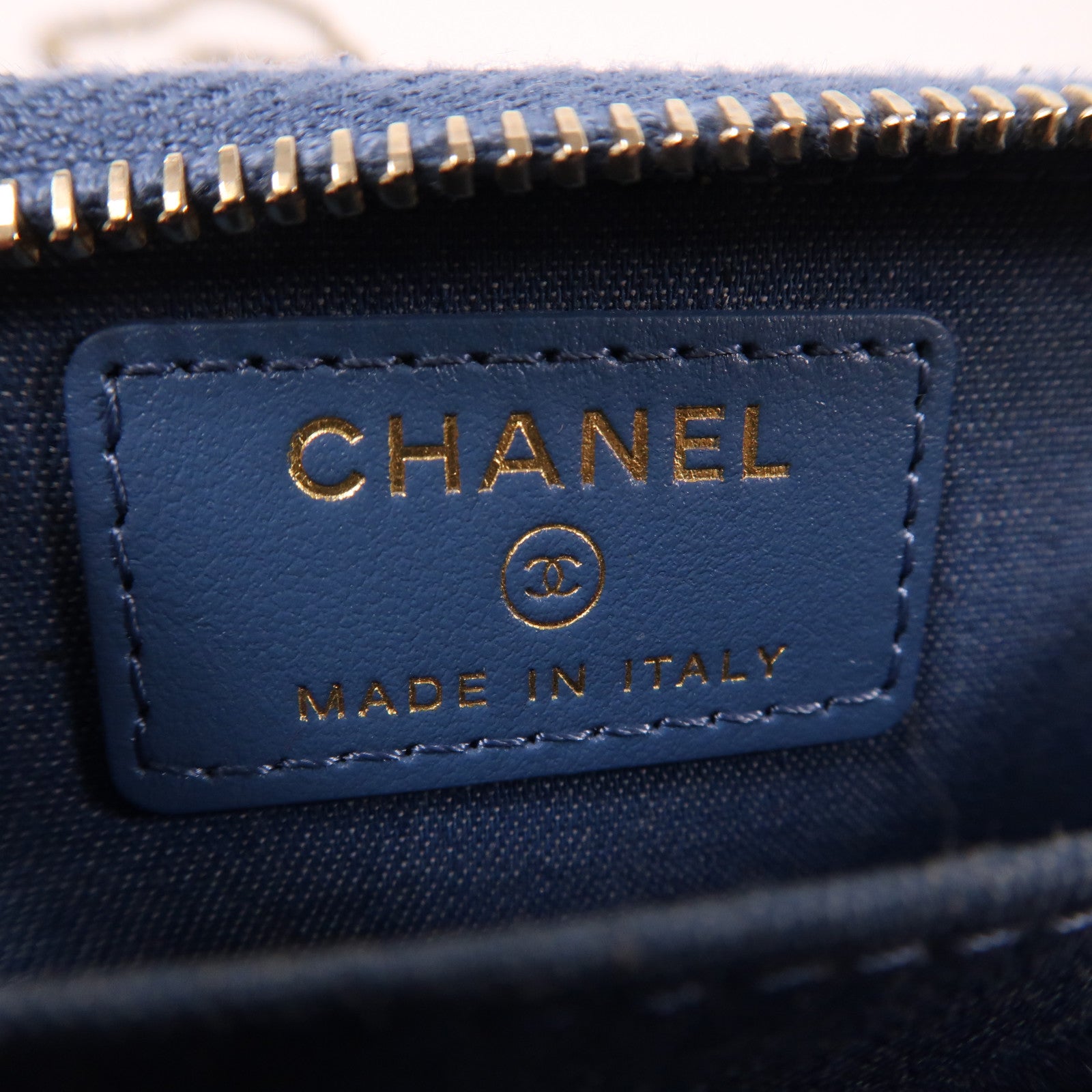 CHANEL 【激減優惠】菱格牛仔布Chain Shoulder Bag金扣鏈帶肩背袋藍色
