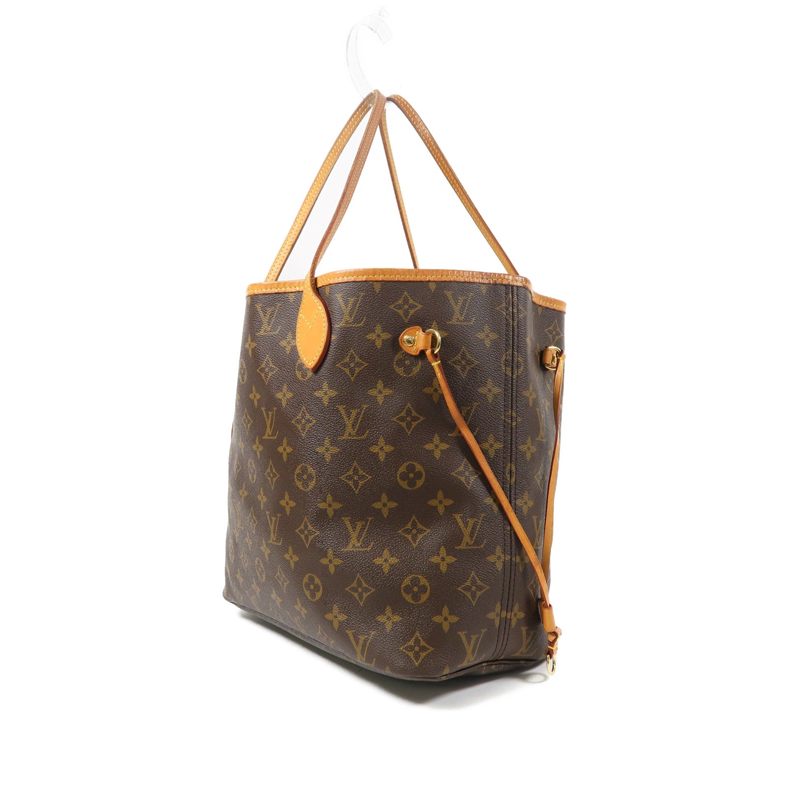 LOUIS VUITTON Monogram Neverfull MM金扣肩背袋啡色