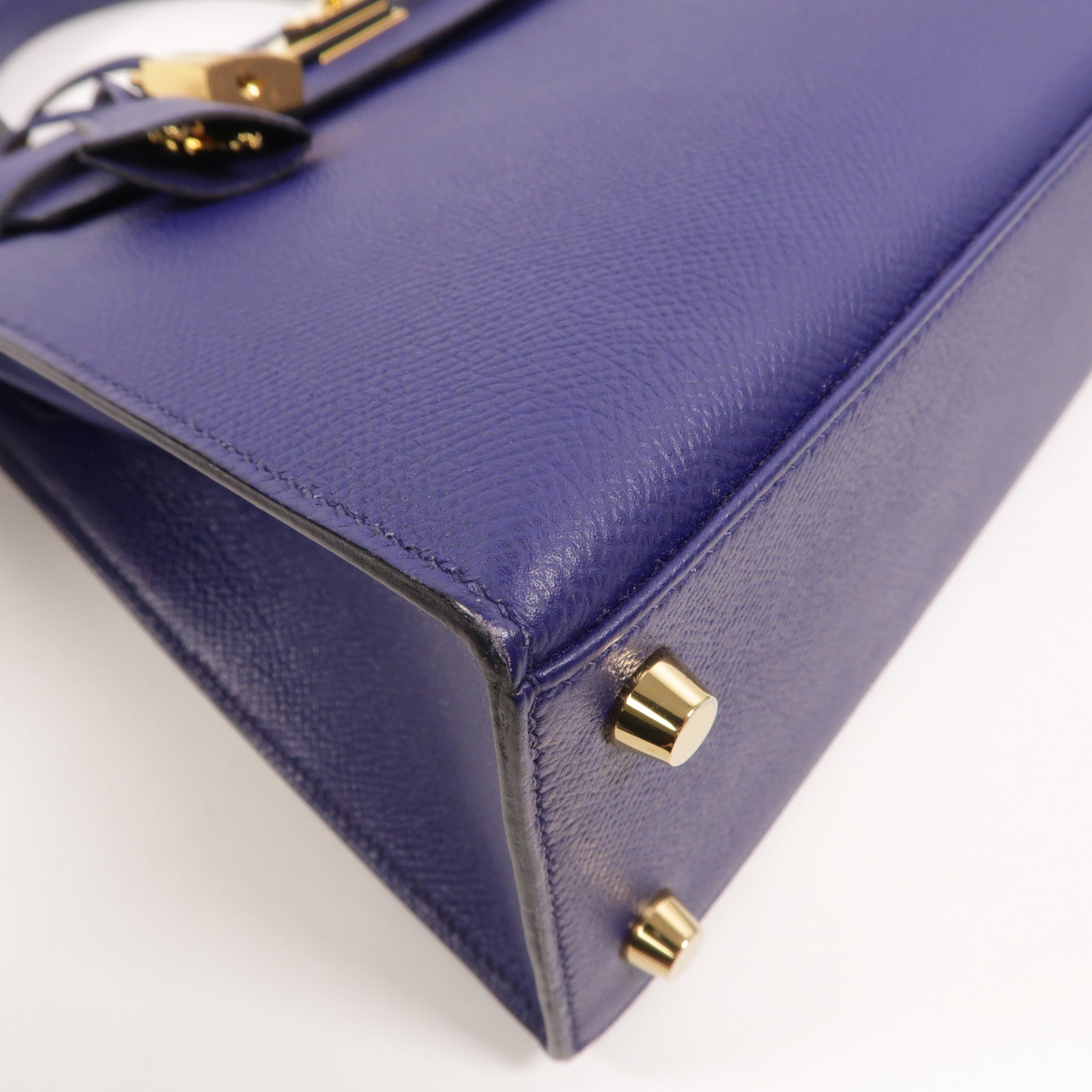 HERMES Epsom皮革Kelly 25手挽肩背兩用袋Bleu Encre