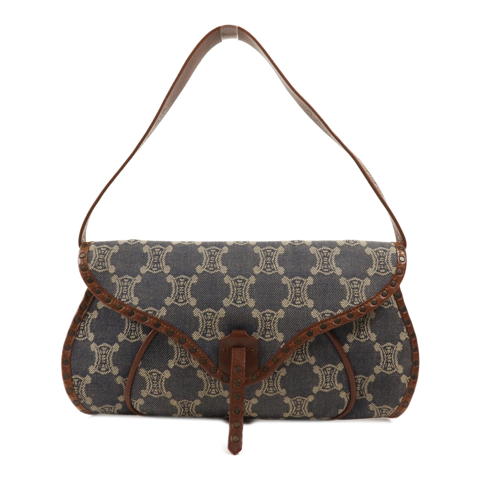 CELINE 帆布Shoulder Bag金扣肩背袋