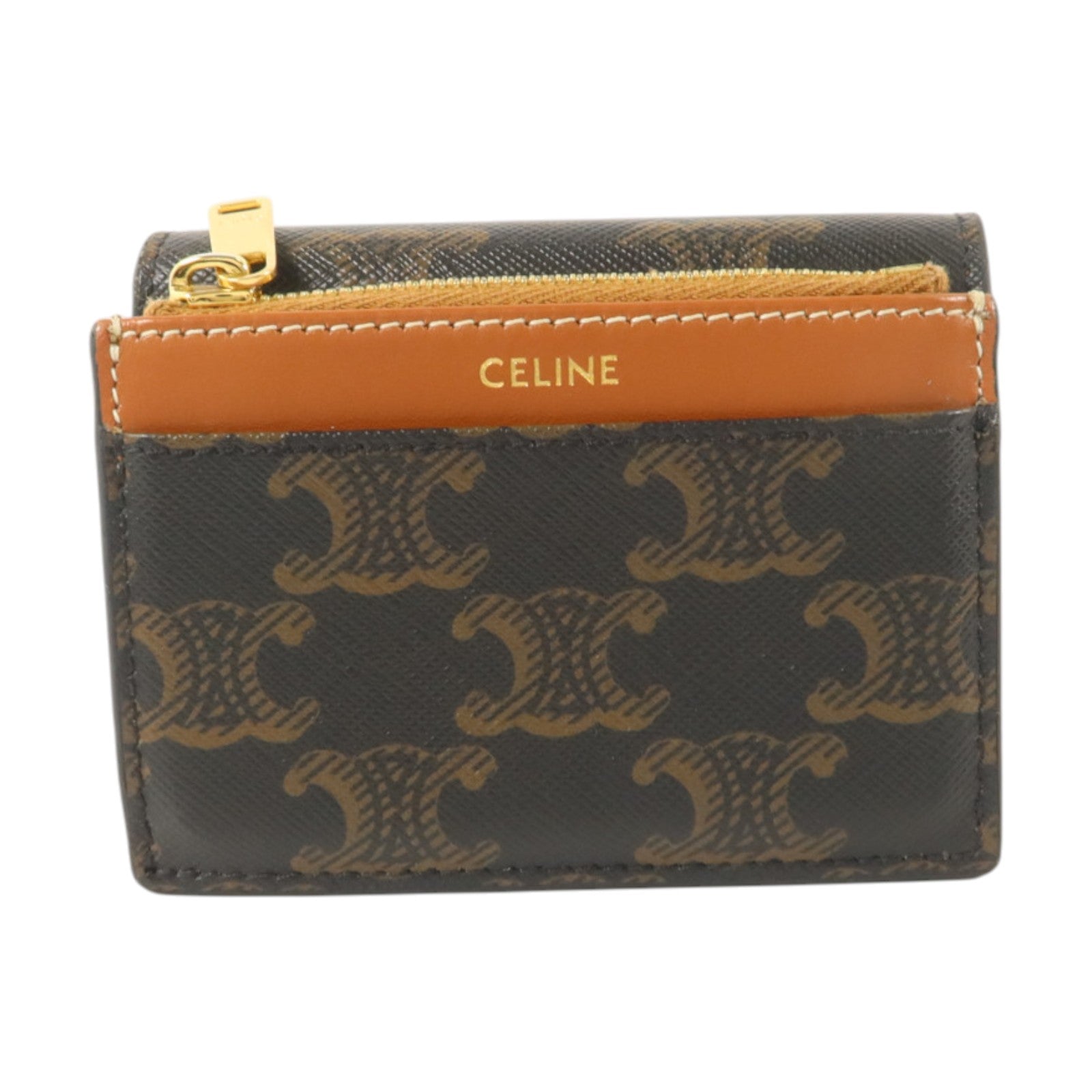 CELINE Triomphe帆布Compact Wallet With Coin Purse錢包