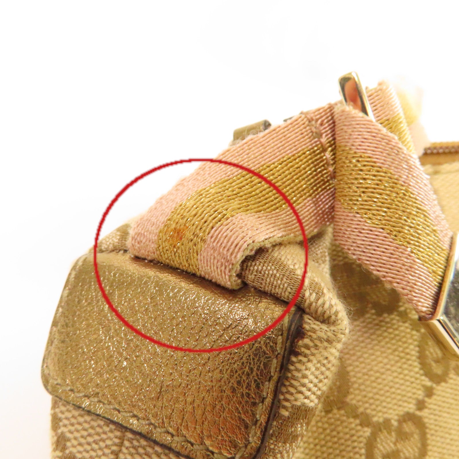 GUCCI GG帆布Hand Bag手挽袋啡色/粉紅色