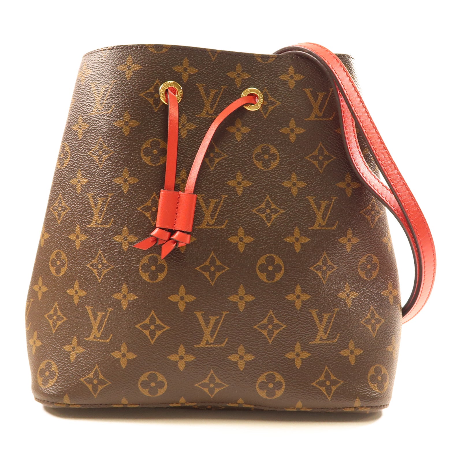 LOUIS VUITTON Monogram Neo Noe Bucket Bag金扣肩背袋Coquelicot/紅色