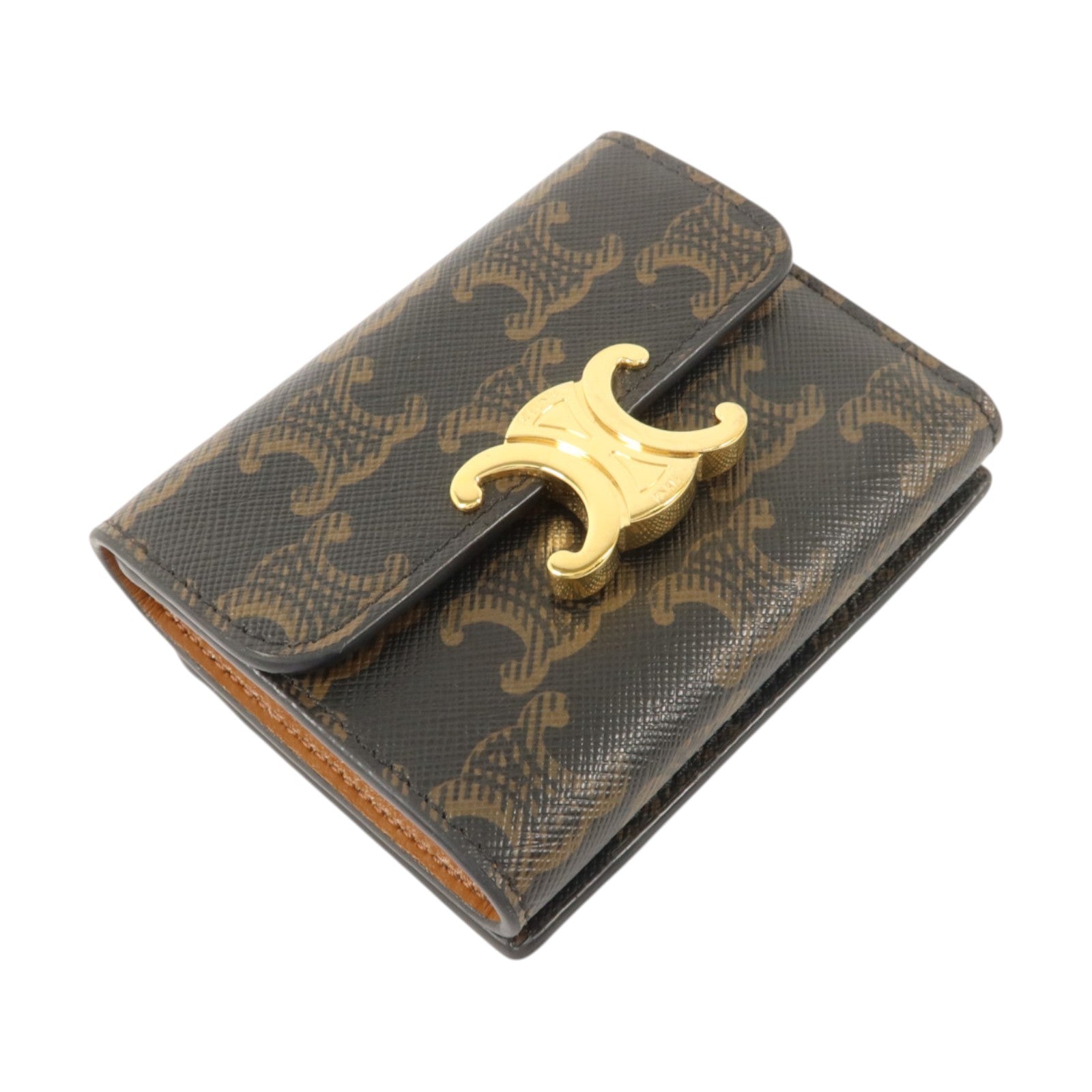 CELINE Triomphe帆布Compact Wallet With Coin Purse錢包