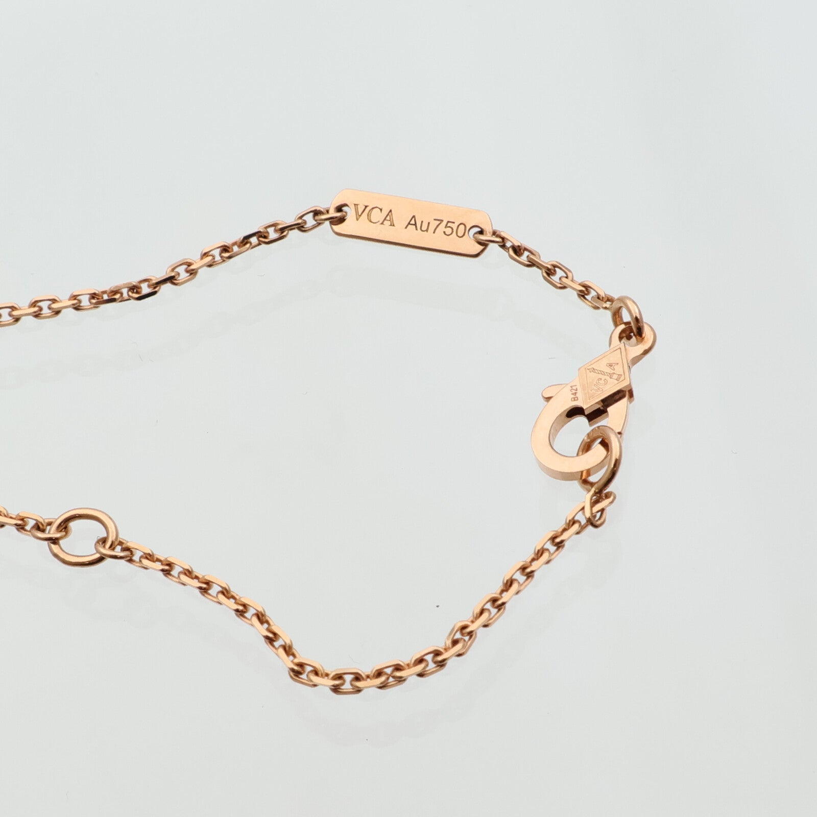 Van Cleef & Arpels 18K玫瑰金Vintage Alhambra Pendant Diamond鑽石項鍊