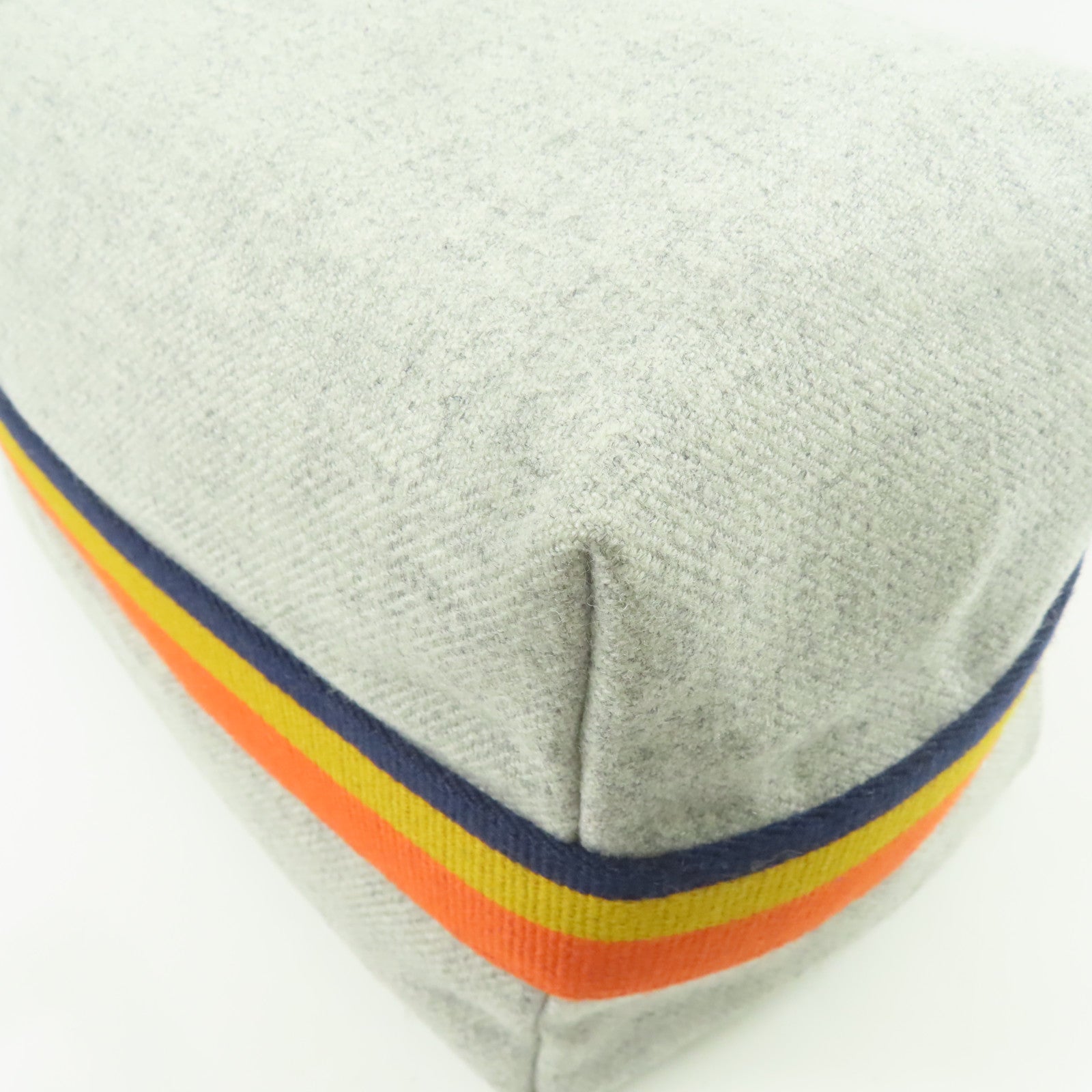 HERMES Toile H帆布Bride a Brac銀扣手挽袋灰色