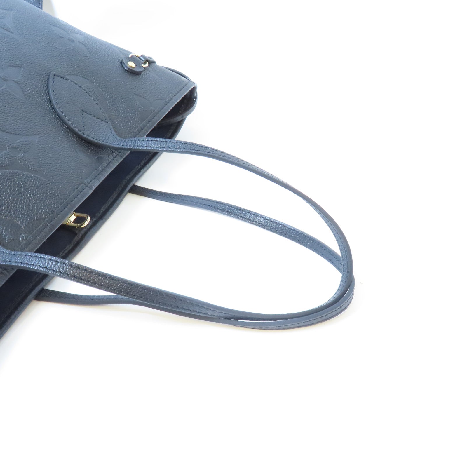 LOUIS VUITTON Monogram Empreinte Neverfull MM金扣手挽袋黑色