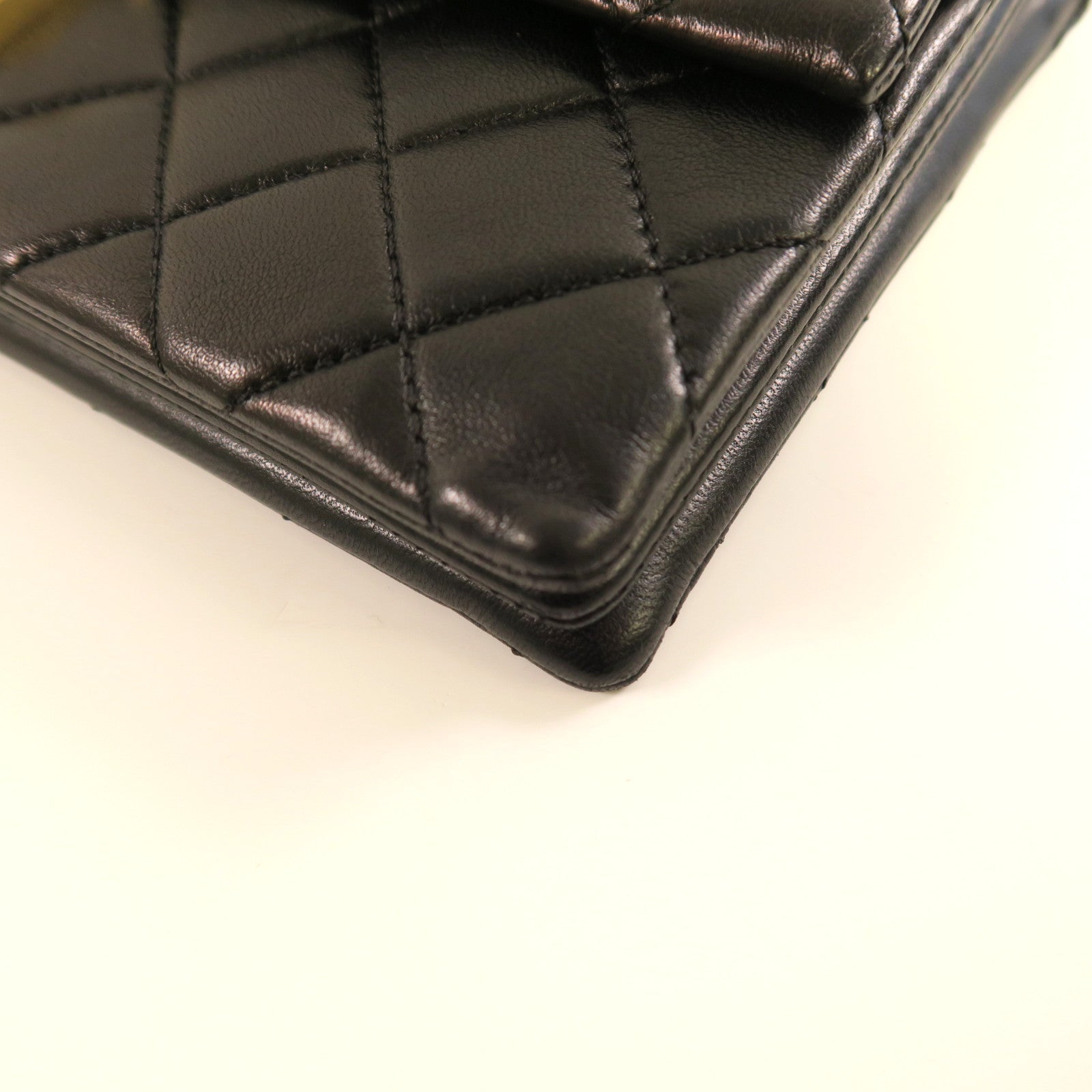 CHANEL 【激減優惠】菱格羊皮皮革Chain Shoulder金扣鏈帶肩背袋黑色
