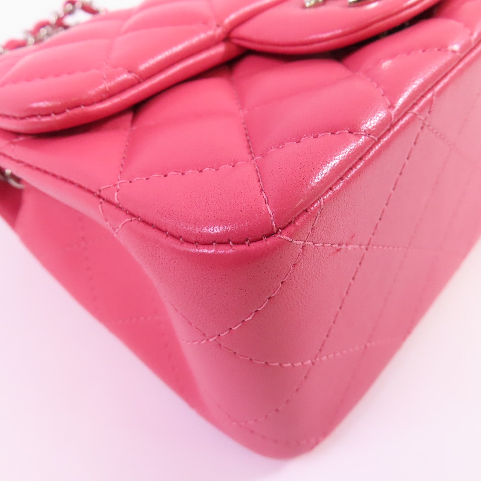 CHANEL CC SHW Mini Classic 17 Chain Shoulder Bag Lambskin Leather