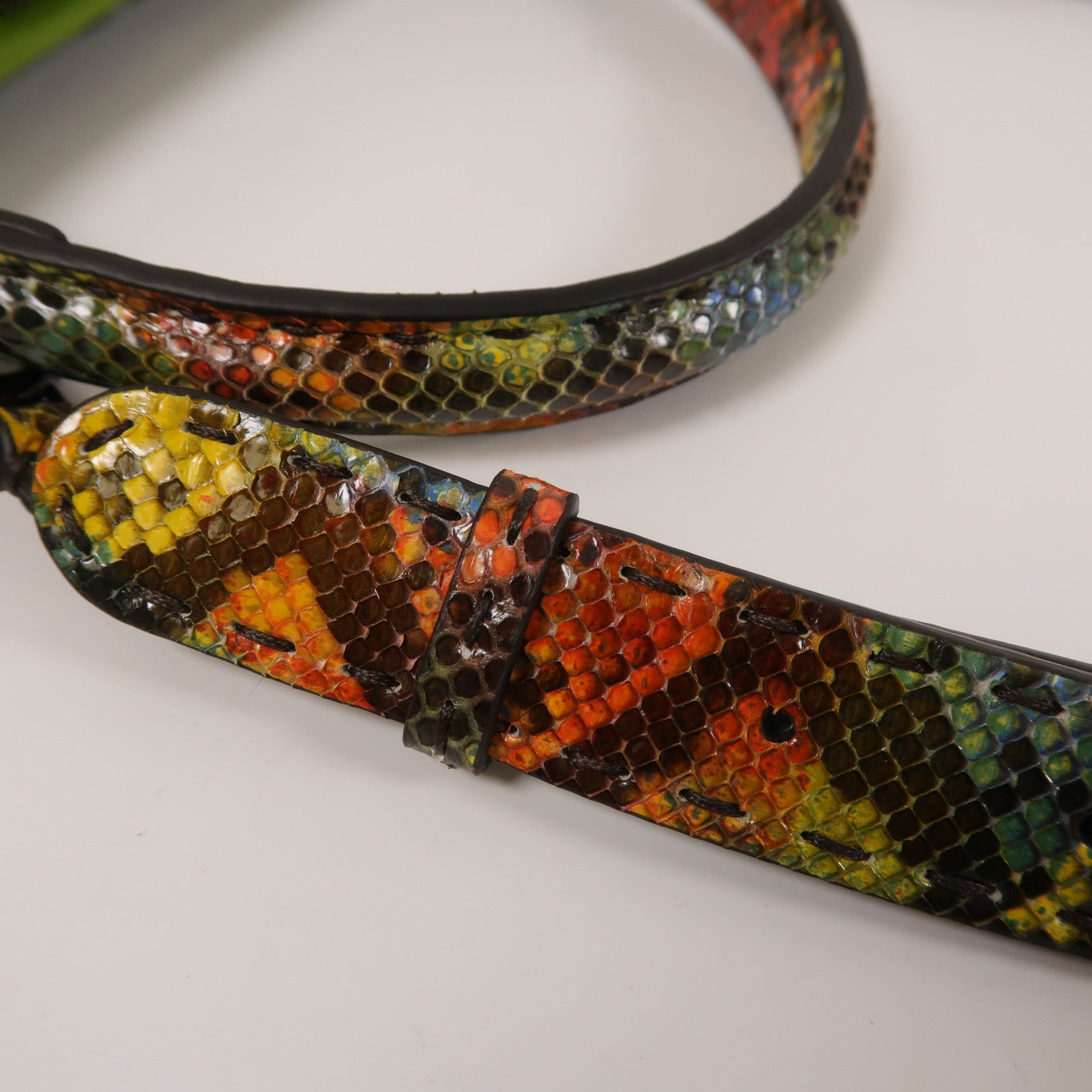 FENDI 牛皮/蛇皮革Peekaboo銀扣手挽肩背兩用袋