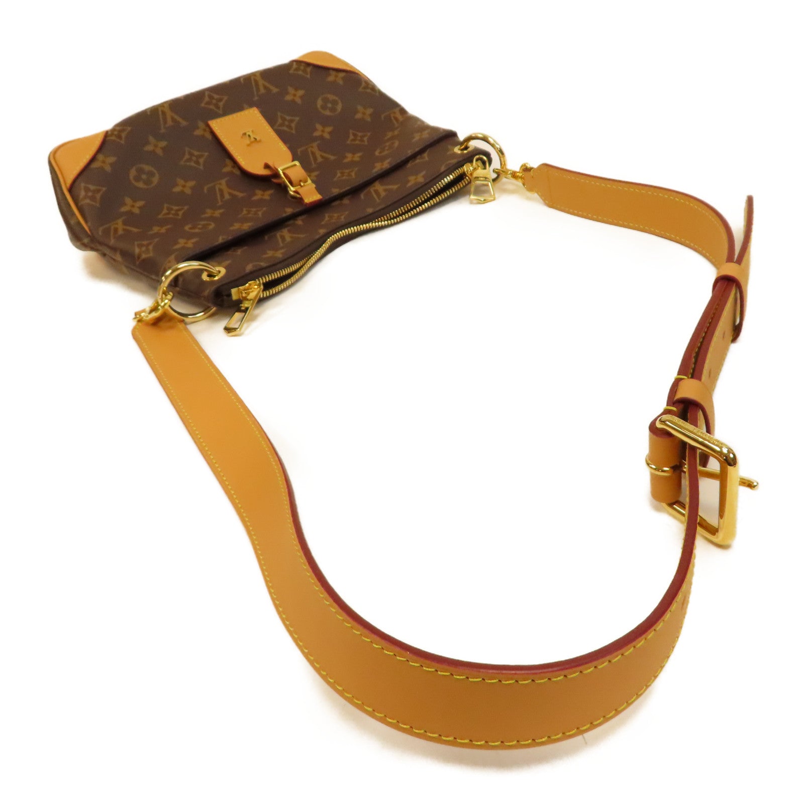 LOUIS VUITTON Monogram Odeon PM金扣肩背袋啡色