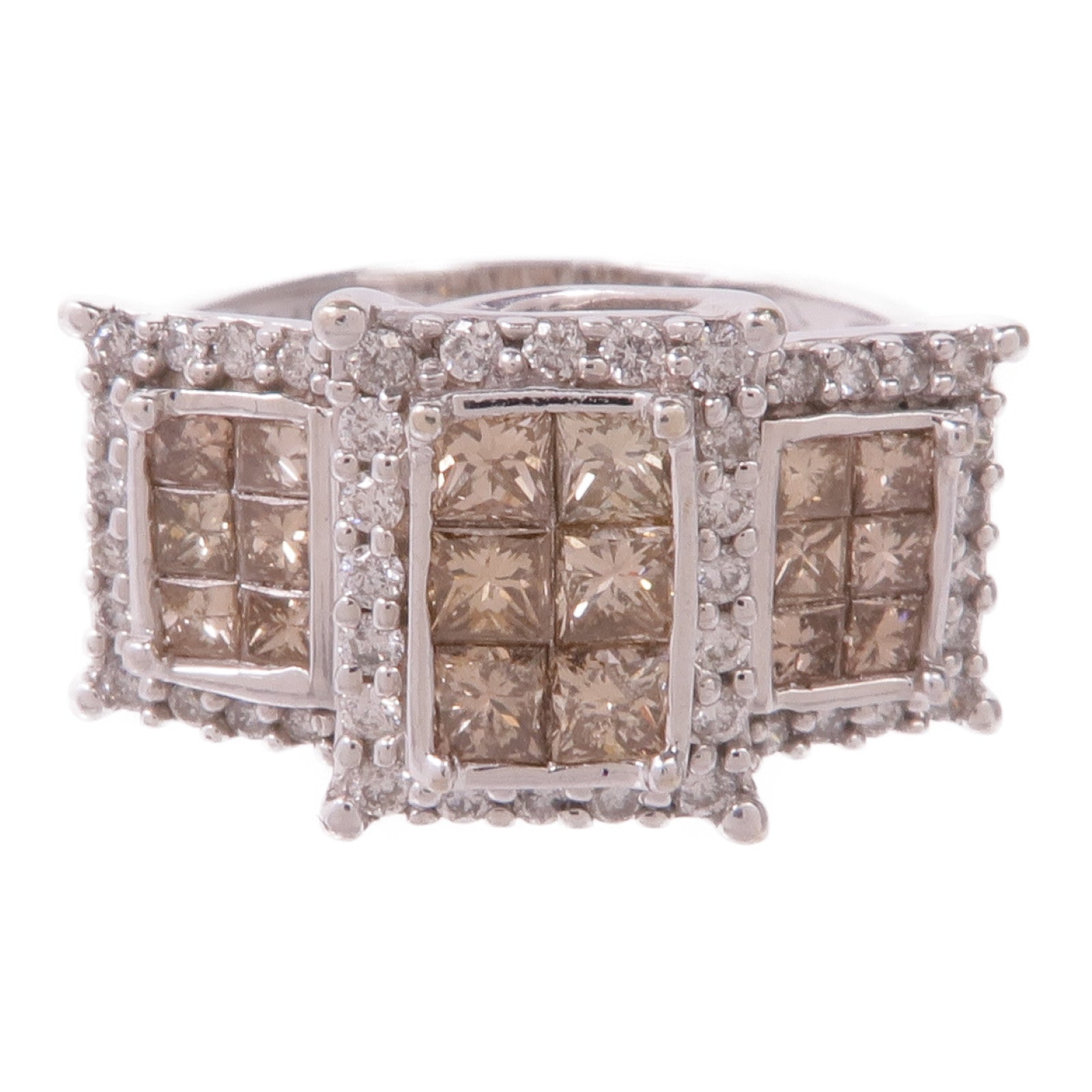 JEWELRY 【激減優惠】14K白金Brown Diamond Ring鑽石戒指US#8.25