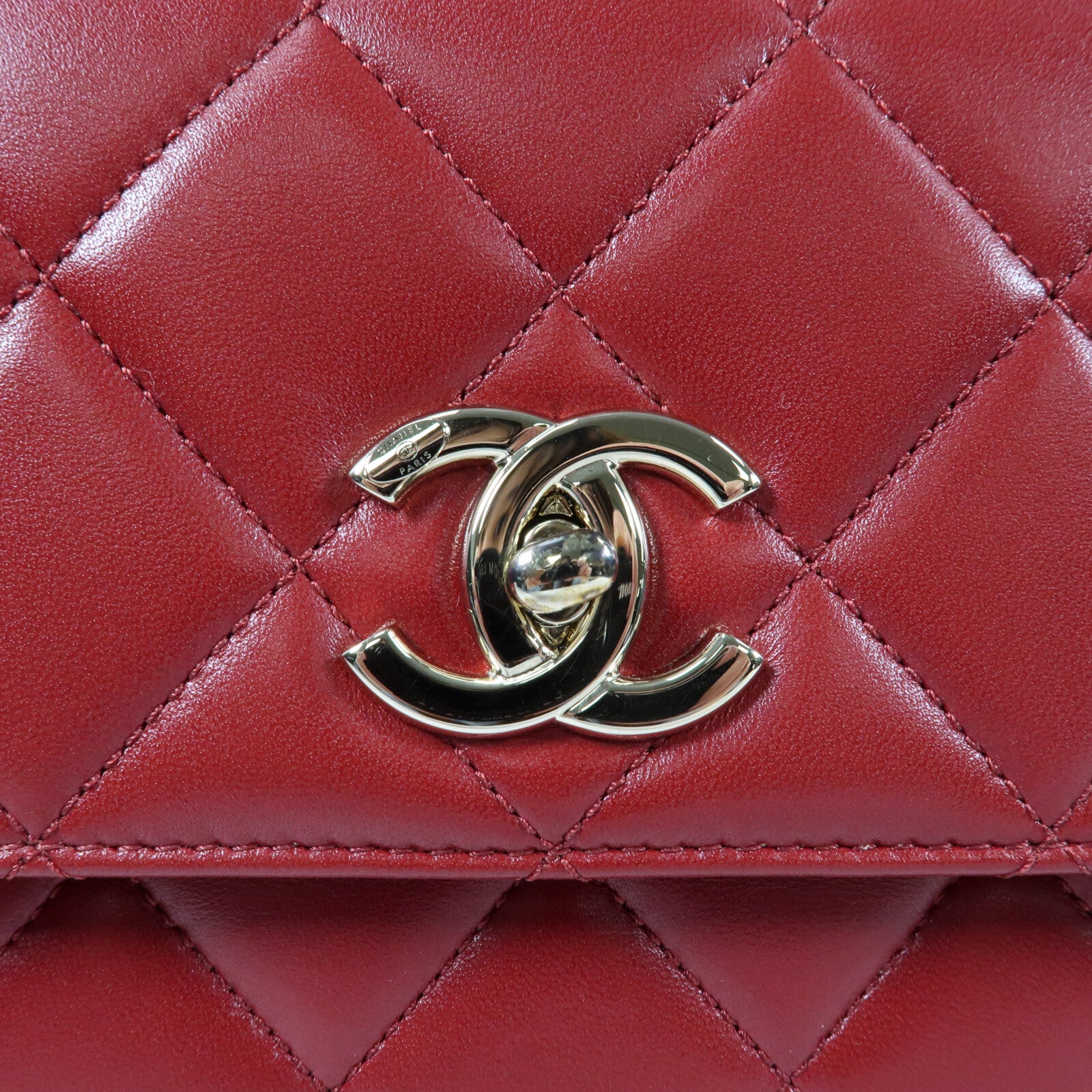 CHANEL 羊皮皮革Trendy CC金扣鏈帶手挽肩背兩用袋