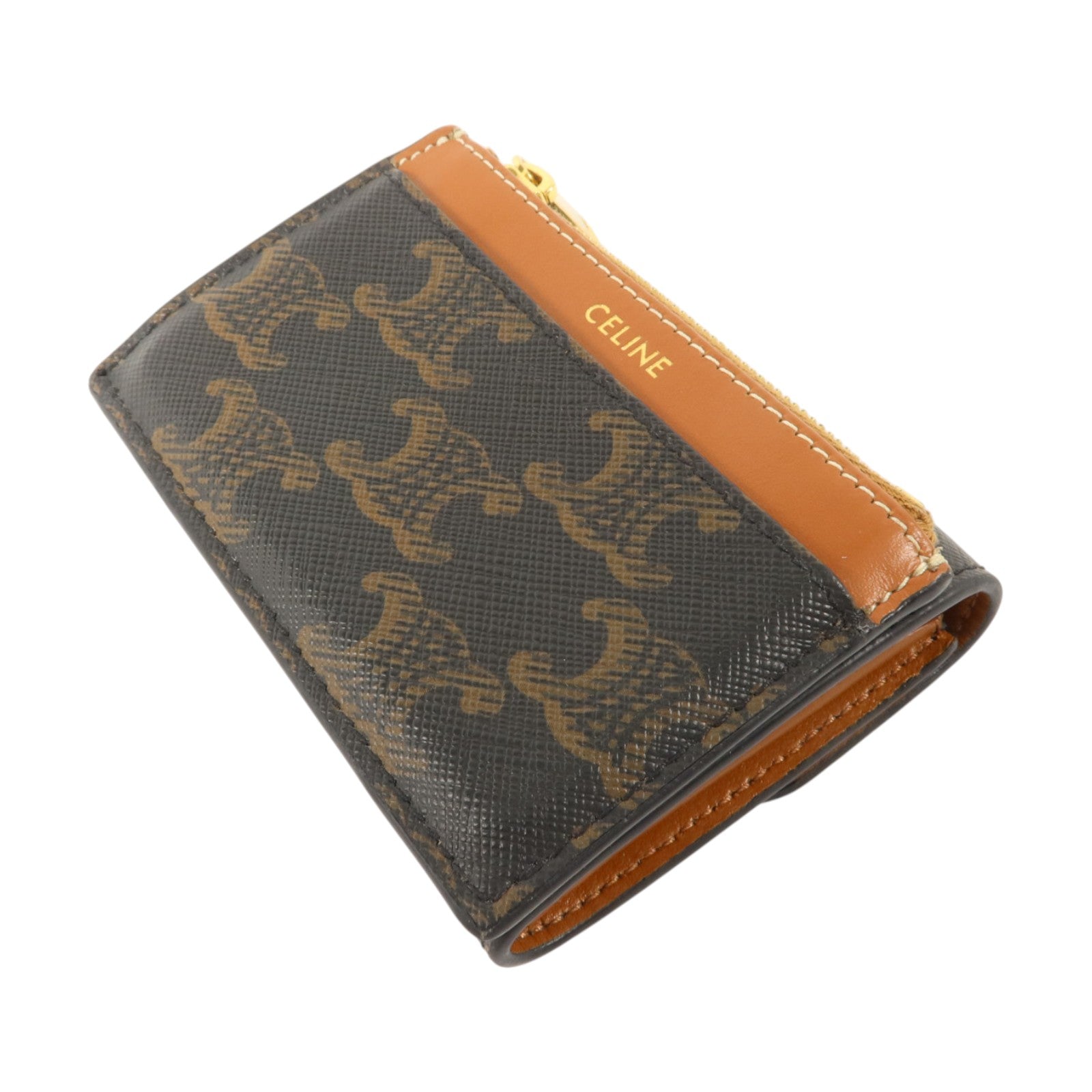 CELINE Triomphe帆布Compact Wallet With Coin Purse錢包
