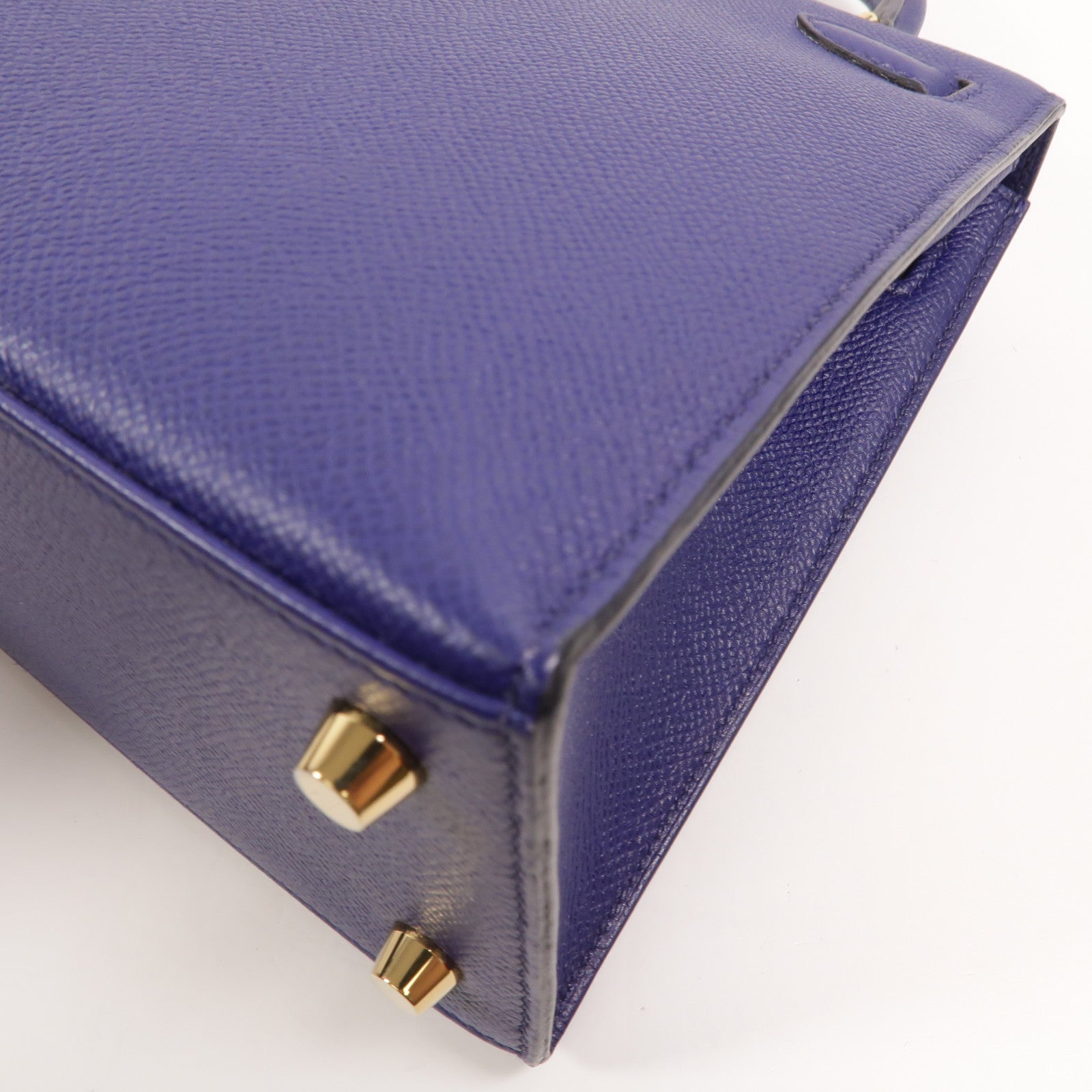 HERMES Epsom皮革Kelly 25手挽肩背兩用袋Bleu Encre