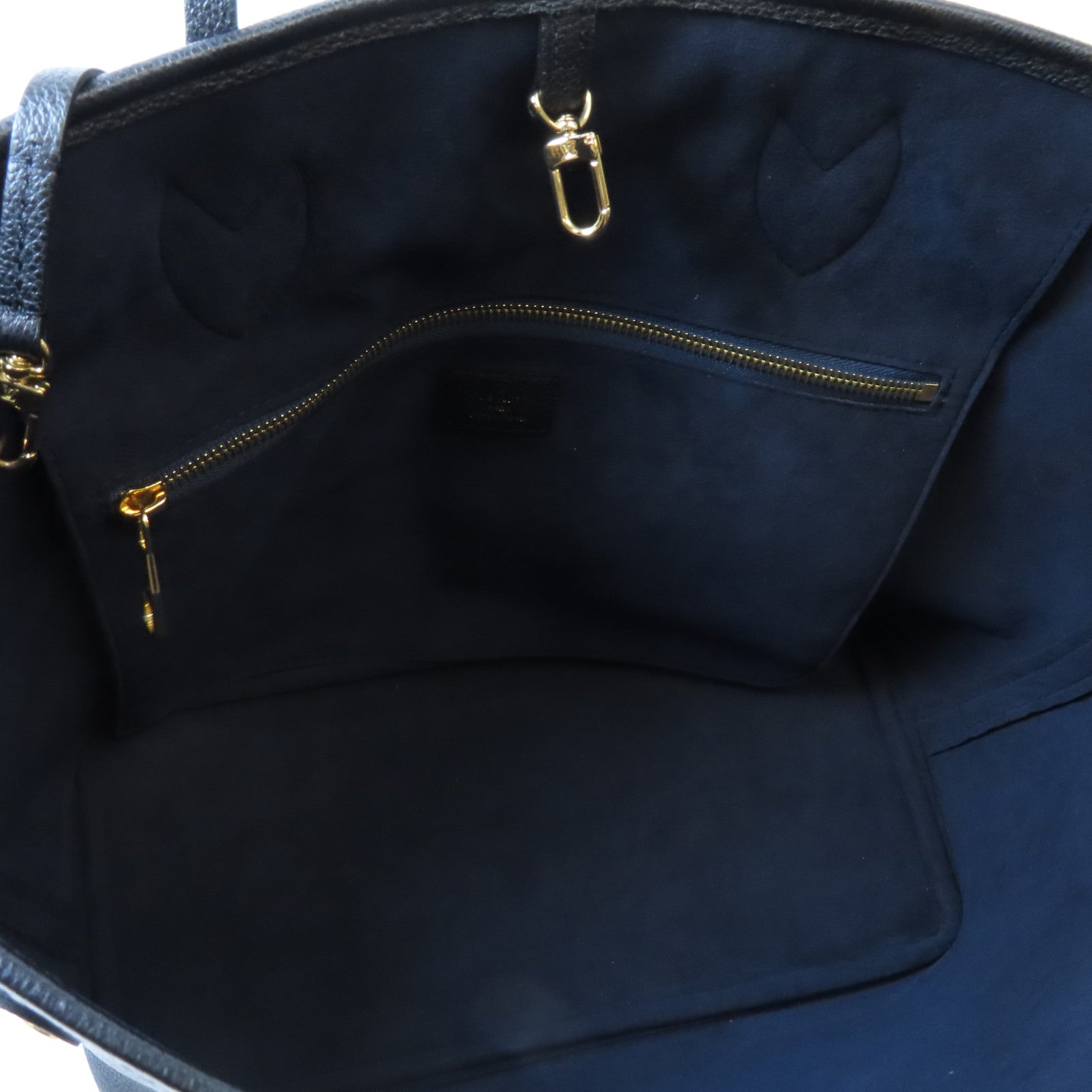 LOUIS VUITTON Monogram Empreinte Neverfull MM金扣手挽袋黑色