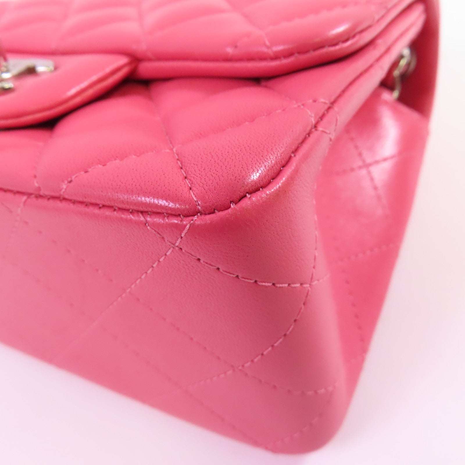 CHANEL CC SHW Mini Classic 17 Chain Shoulder Bag Lambskin Leather