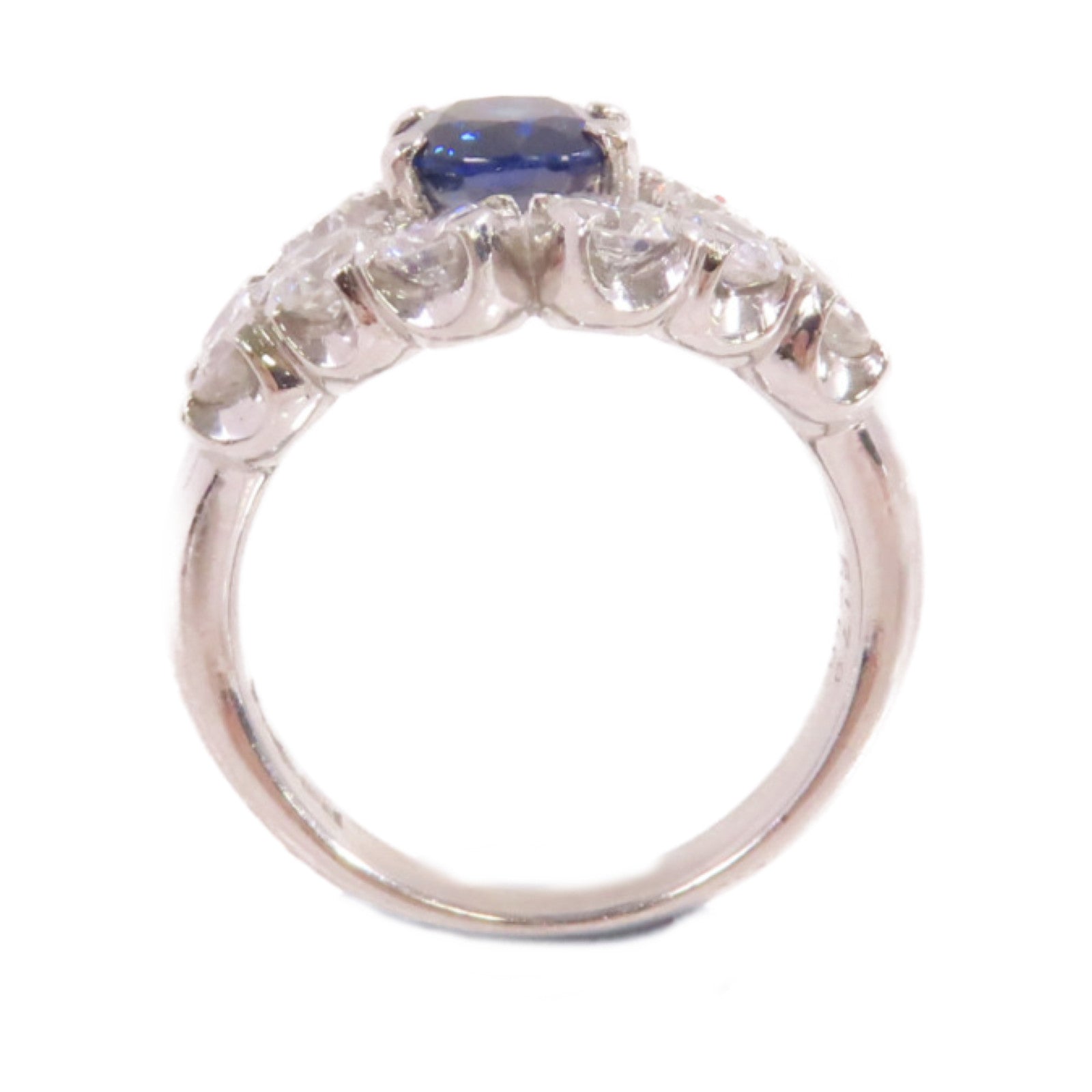 JEWELRY 【激減優惠】PT900鉑金/1.79ct藍寶石/2.50ct鑚石Sapphire Diamond Ring戒指US#7.5