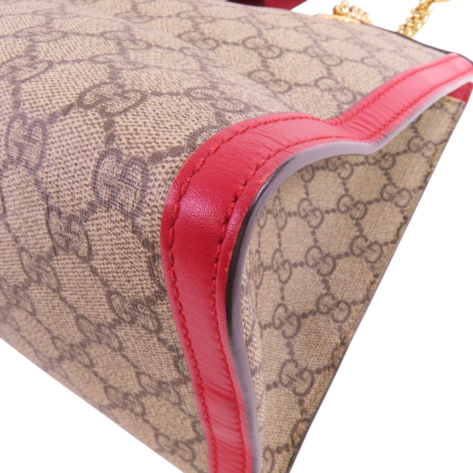GUCCI GG GHW Padlock GG Chain Shoulder Bag 479197 Coated Canvas