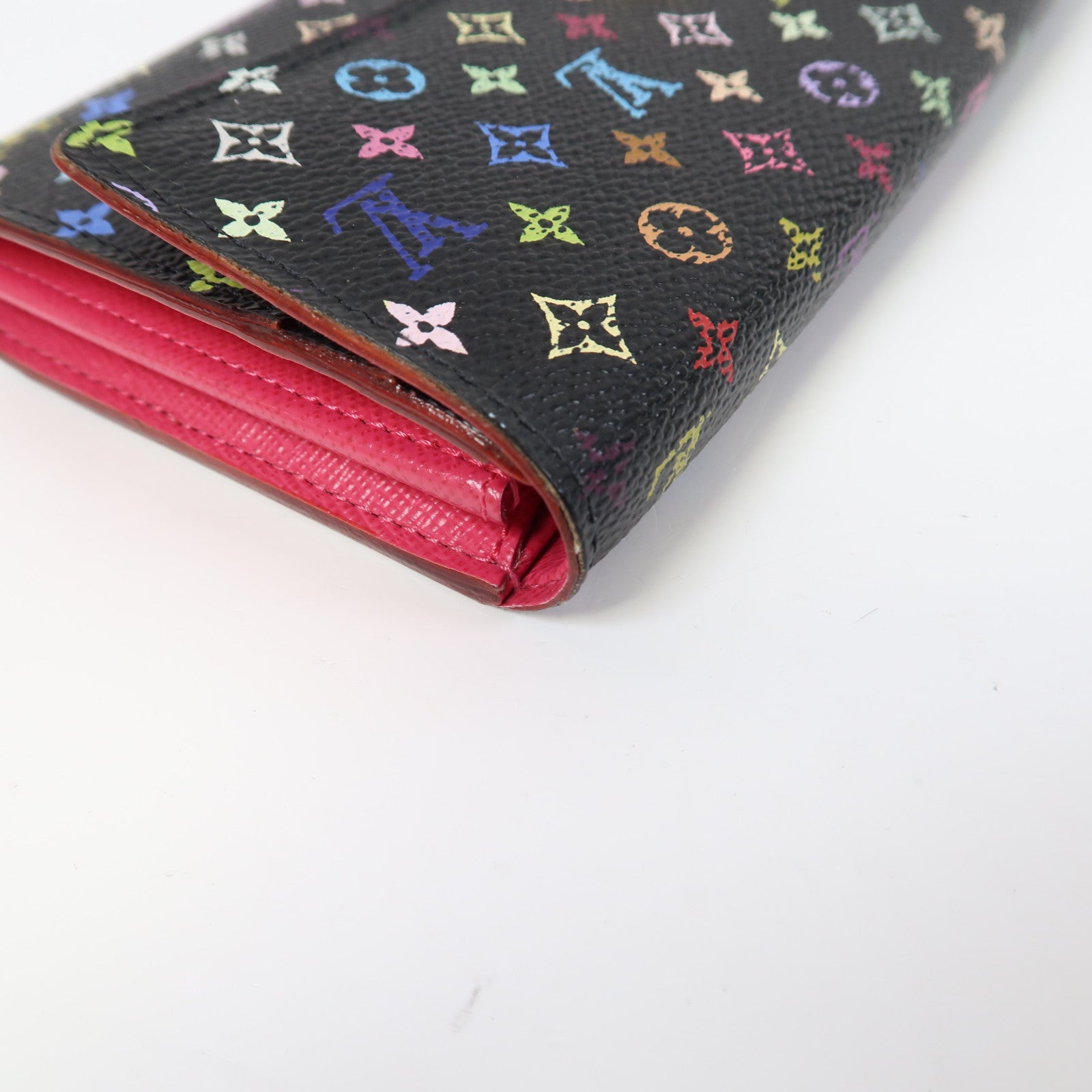LOUIS VUITTON Monogram Multicolore Sarah Wallet金扣折疊長錢包黑色/彩色