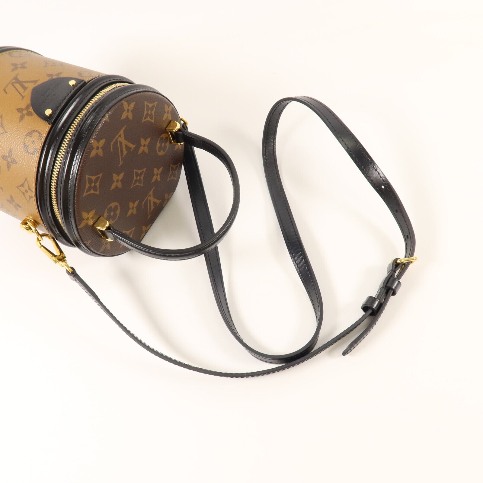 LOUIS VUITTON Monogram Reverse Cannes金扣手挽肩背兩用袋