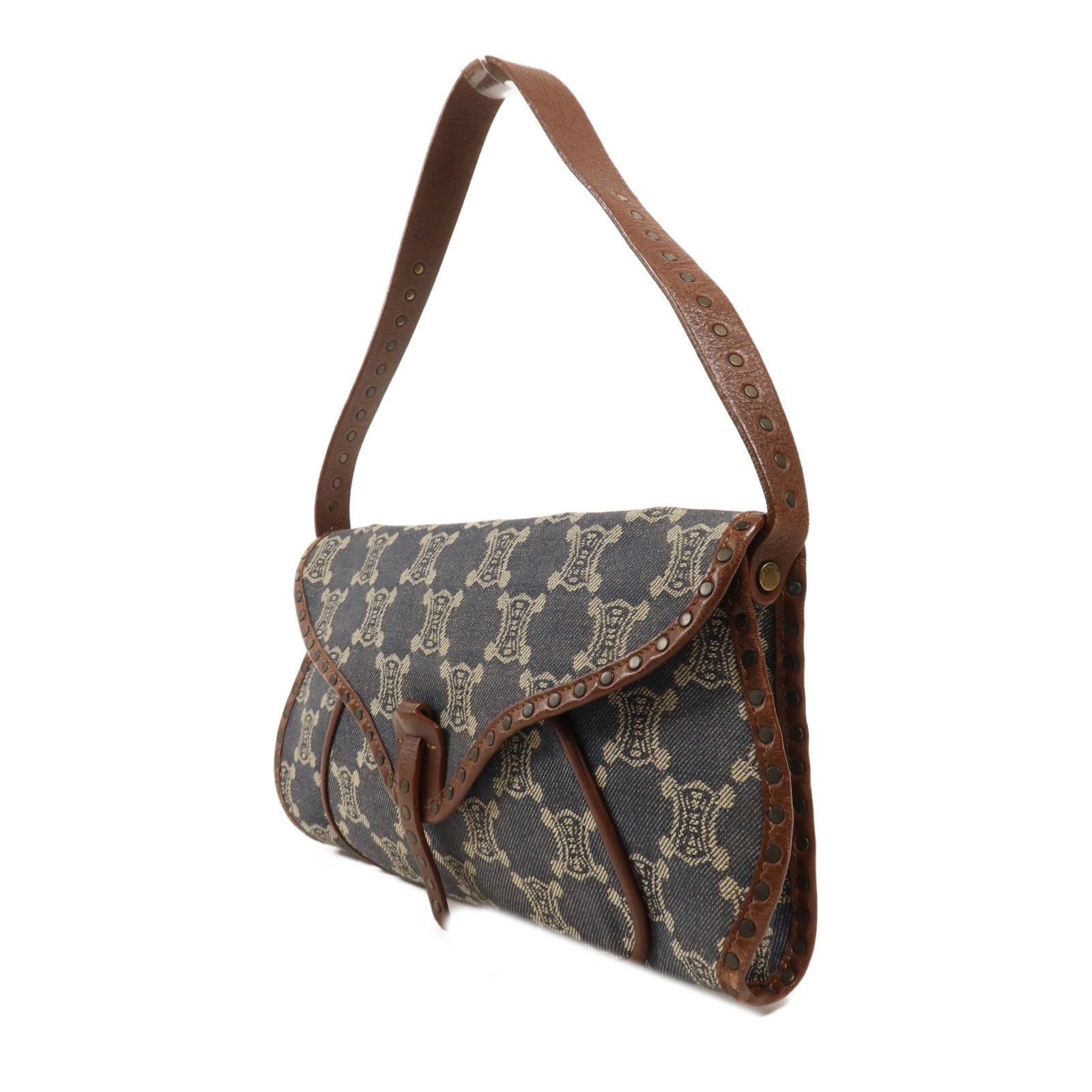 CELINE 帆布Shoulder Bag金扣肩背袋
