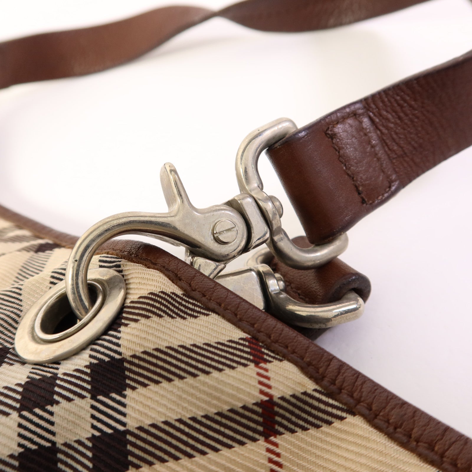 BURBERRY 帆布Shoulder Tote銀扣肩背袋/手挽袋