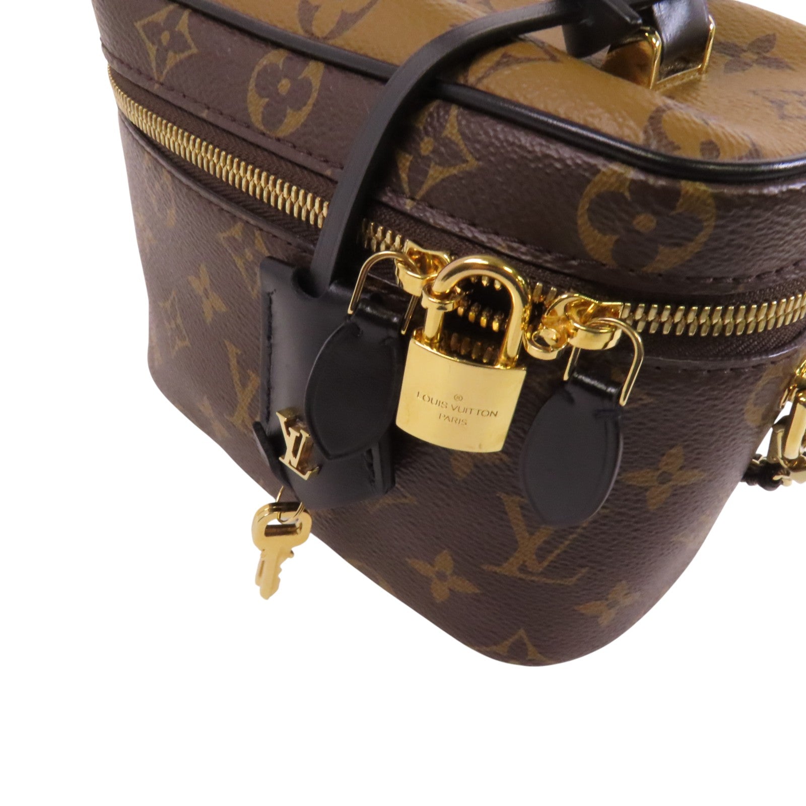LOUIS VUITTON Monogram Reverse Vanity PM金扣手挽肩背兩用袋
