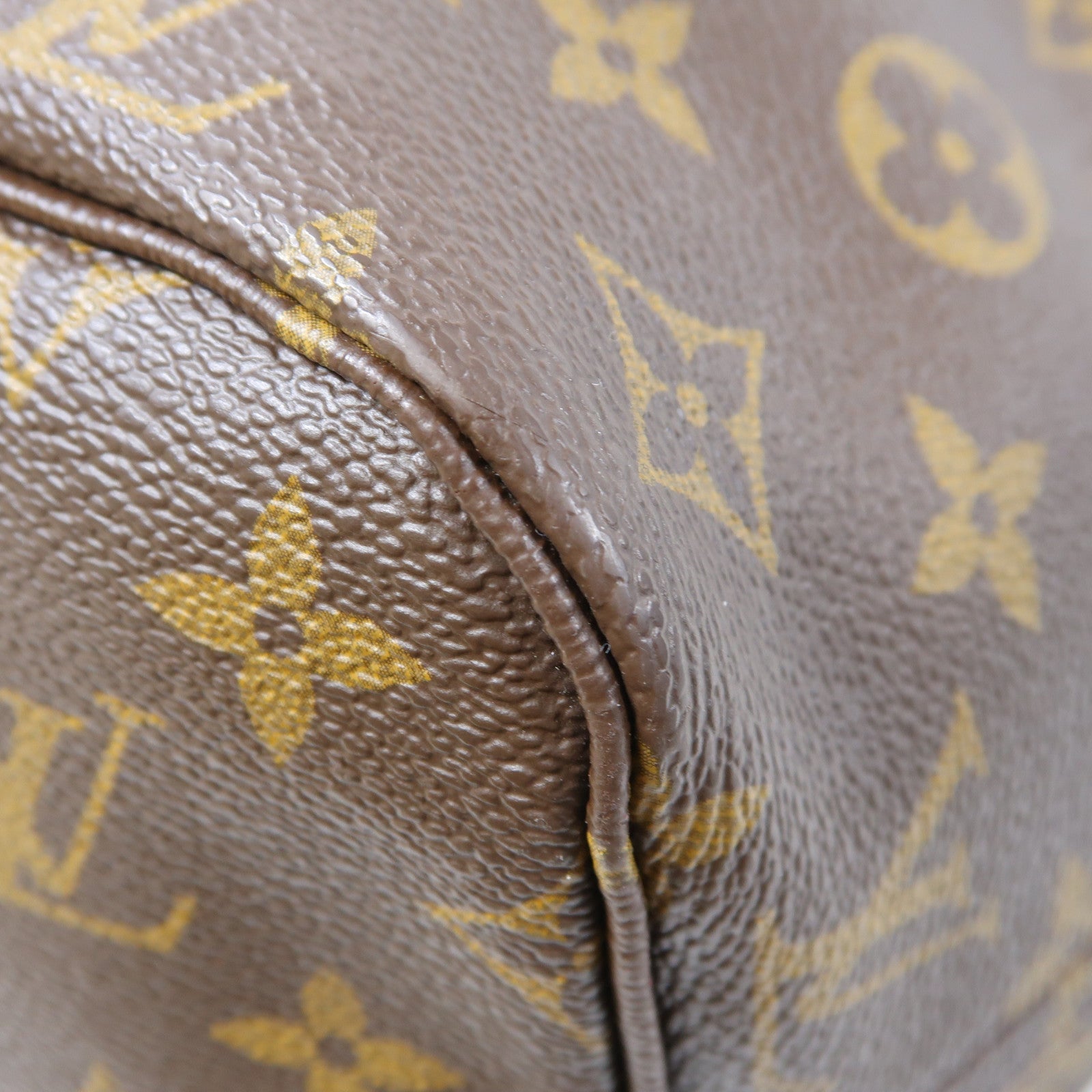 LOUIS VUITTON Monogram Neverfull MM金扣肩背袋啡色
