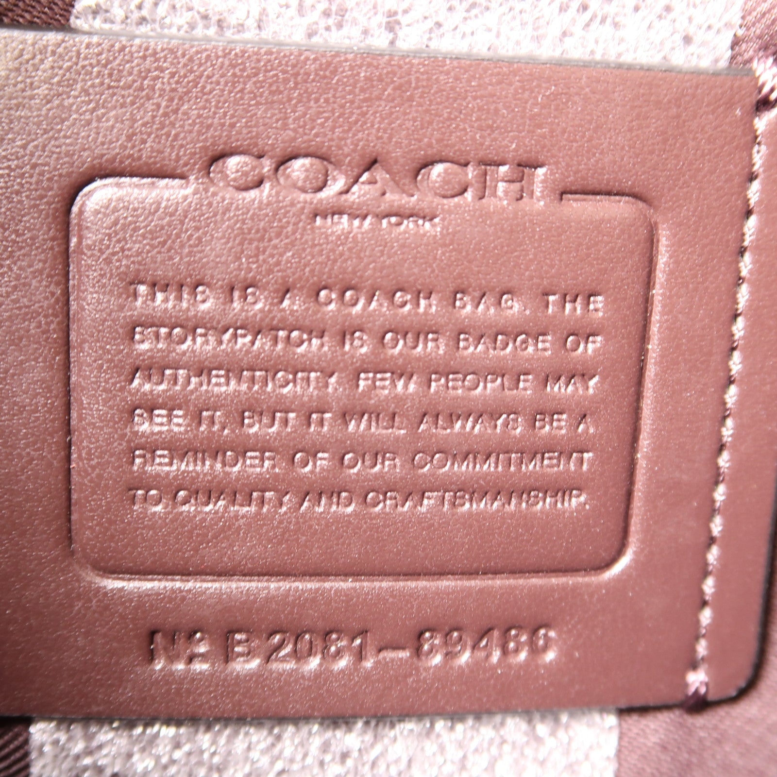 COACH GHW Tote Bag Shoulder Bag Calfskin Leather
