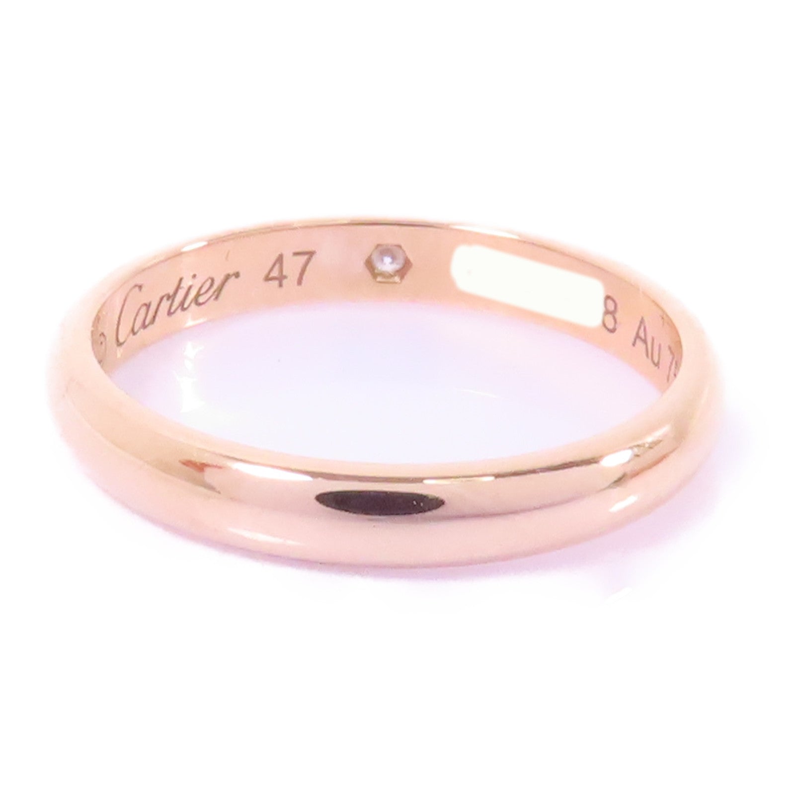 CARTIER 18K玫瑰金Fede 1895 1 Diamond Ring鑽石戒指US#4.25/Cartier#47