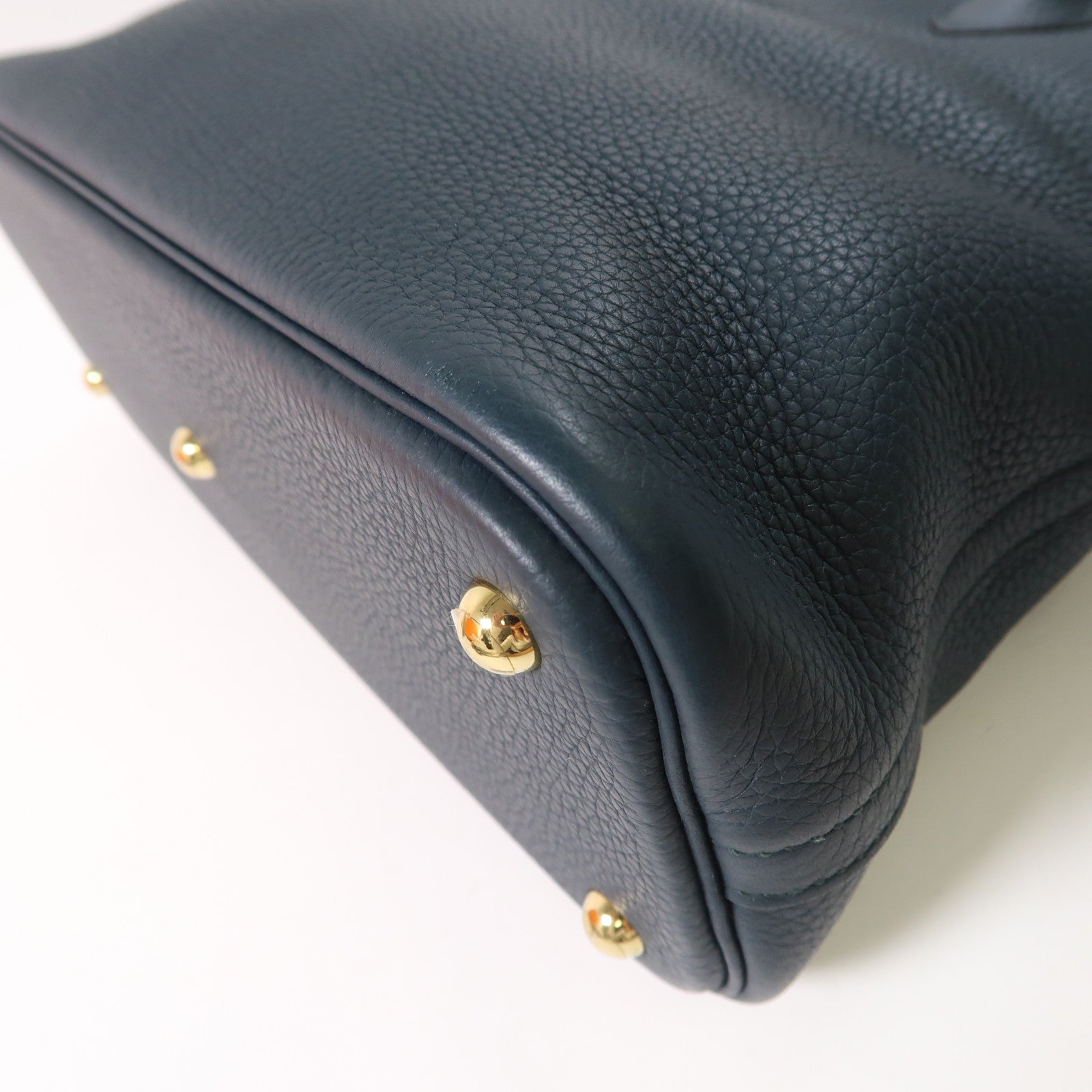HERMES Clemence皮革Bolide 31銀扣手挽肩背兩用袋Colvert/鴨子藍