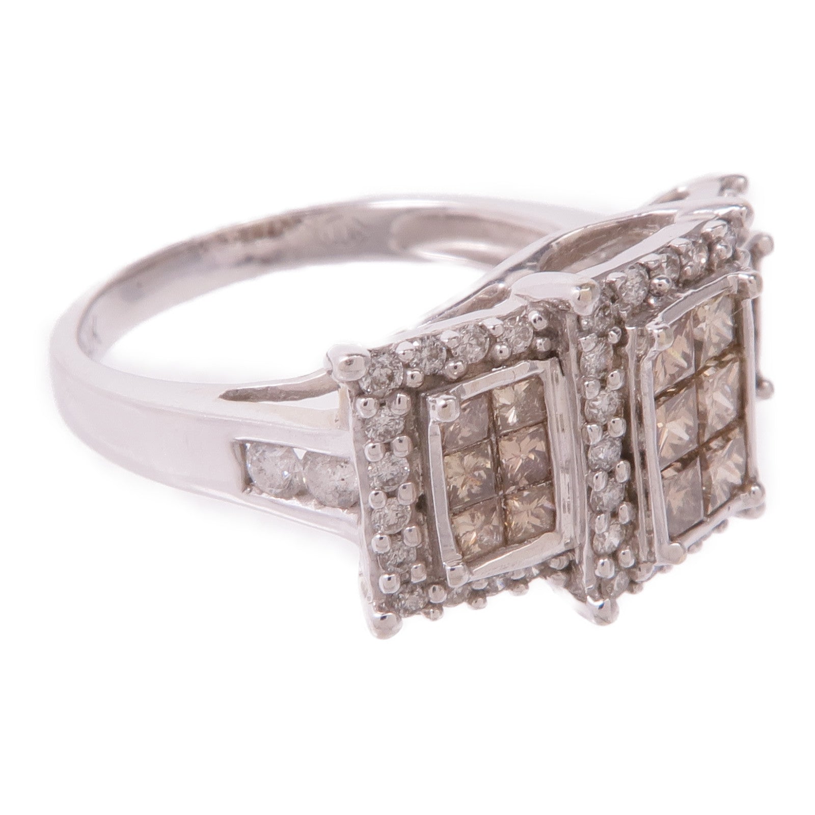 JEWELRY 【激減優惠】14K白金Brown Diamond Ring鑽石戒指US#8.25