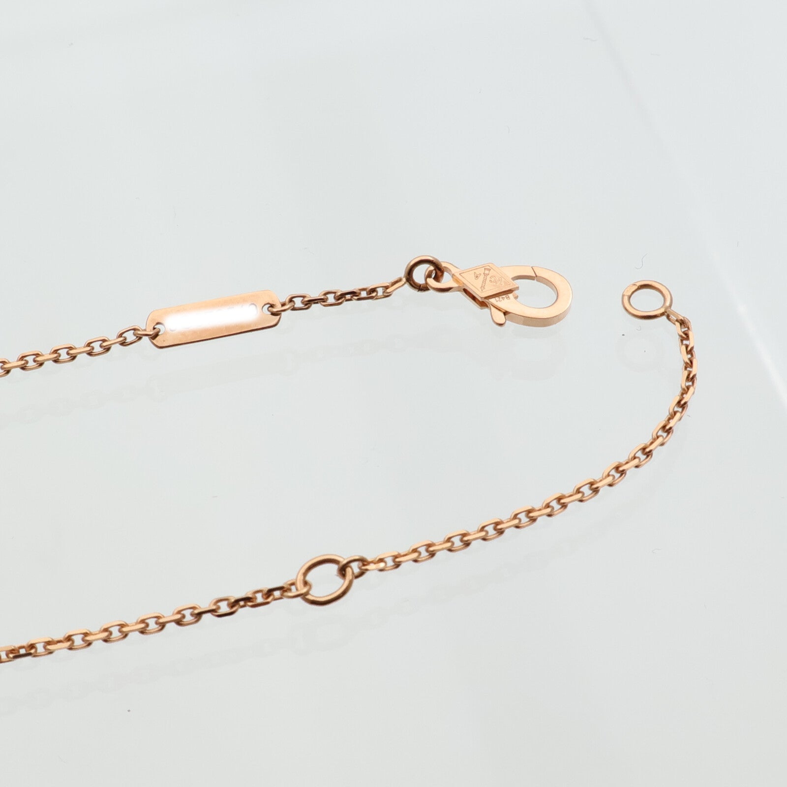 Van Cleef & Arpels 18K玫瑰金Vintage Alhambra Pendant Diamond鑽石項鍊