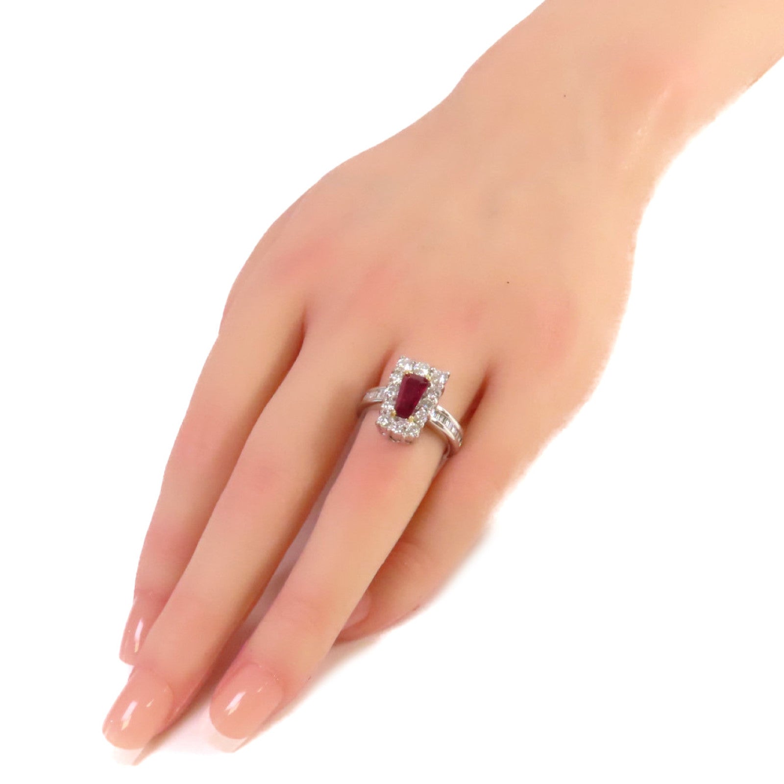 JEWELRY 【激減優惠】PT900鉑金/18K黃金/1.58ct紅寶石/1.38ct鑽石Ruby Ring戒指US#6.25