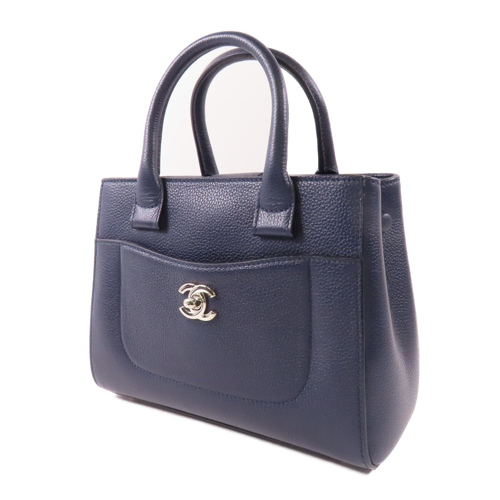CHANEL 牛皮皮革Neo Executive Tote Mini銀扣手挽肩背兩用袋