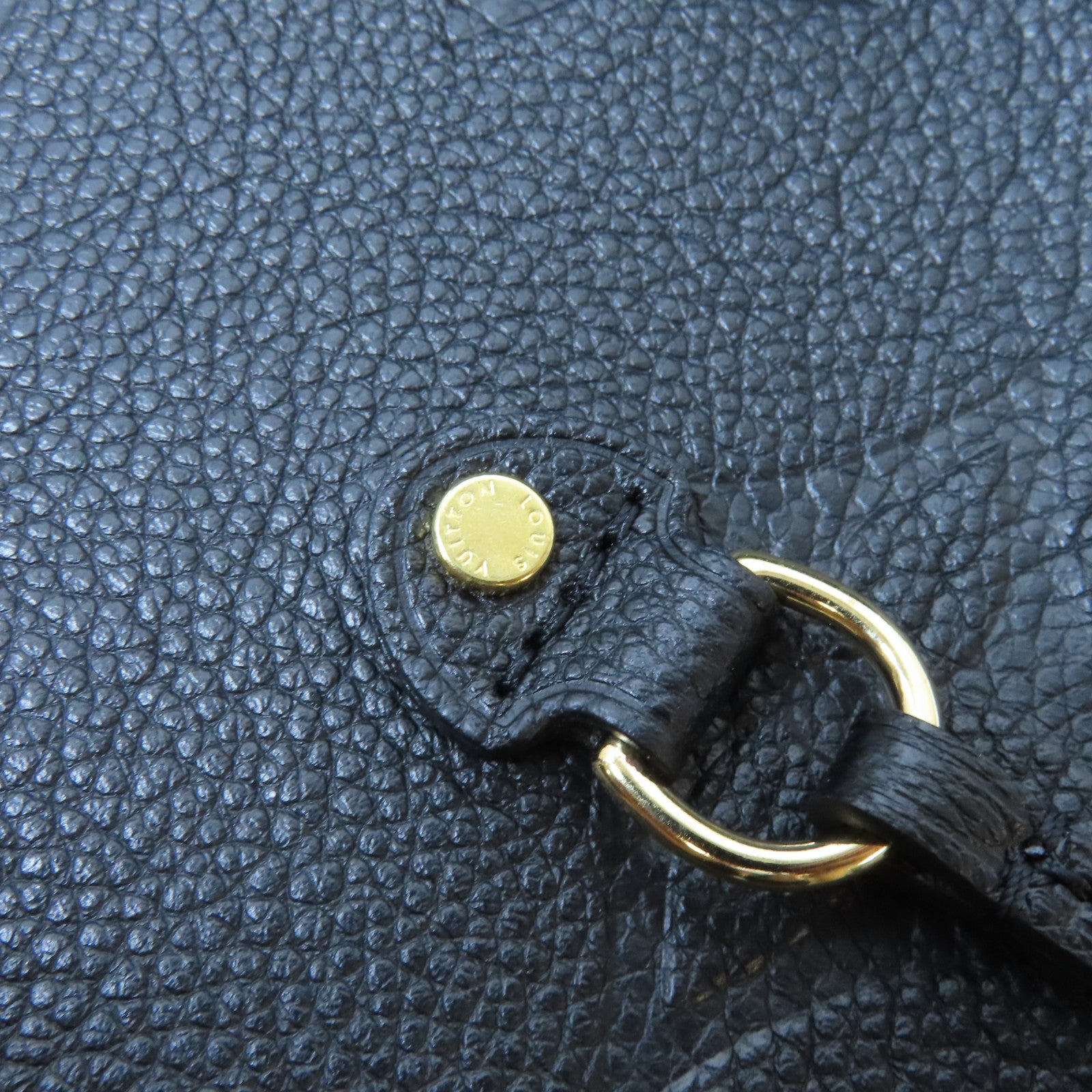 LOUIS VUITTON Monogram Empreinte Neverfull MM金扣手挽袋黑色