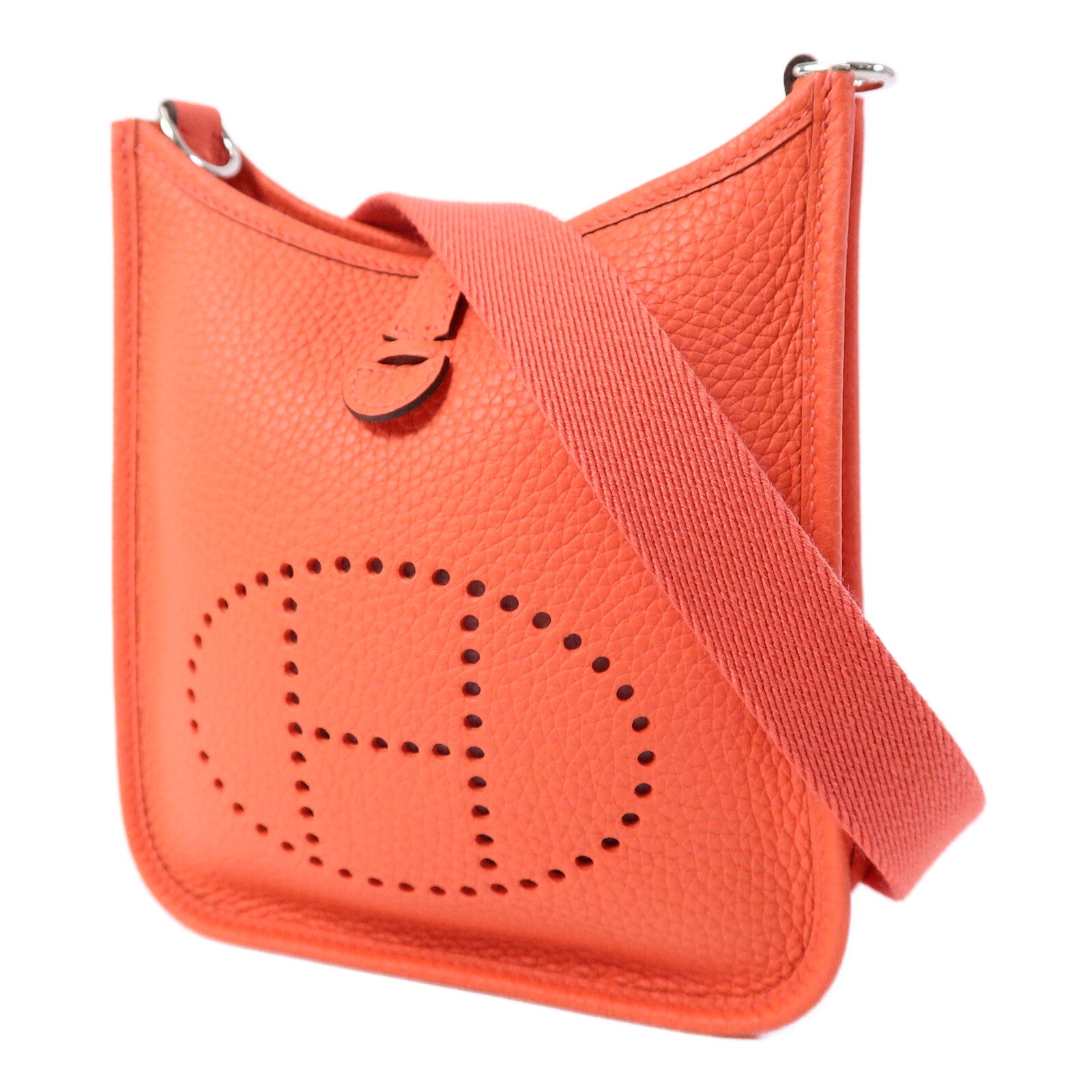 HERMES Clemence皮革Evelyne TPM肩背袋Rose Texas