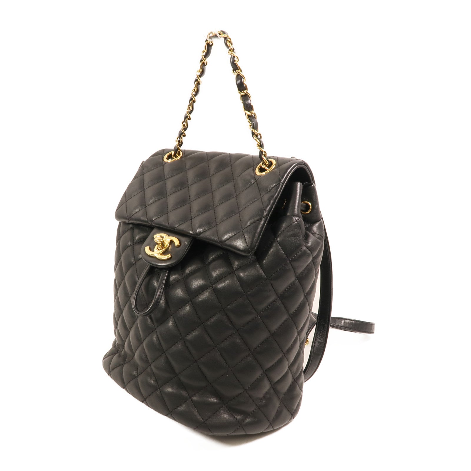 CHANEL 羊皮皮革Backpack Small金扣背包