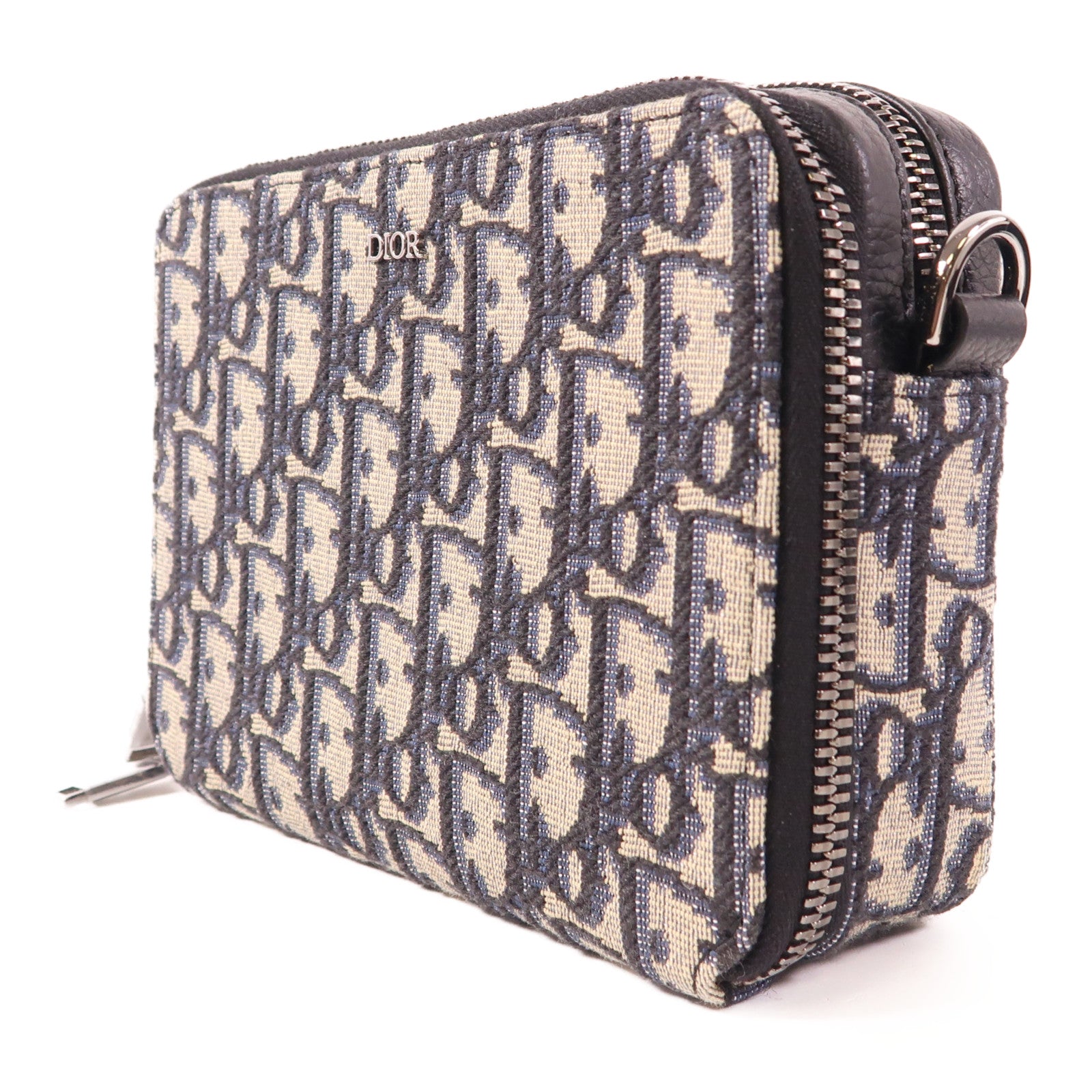 Dior 帆布Oblique Camera Bag銀扣肩背袋