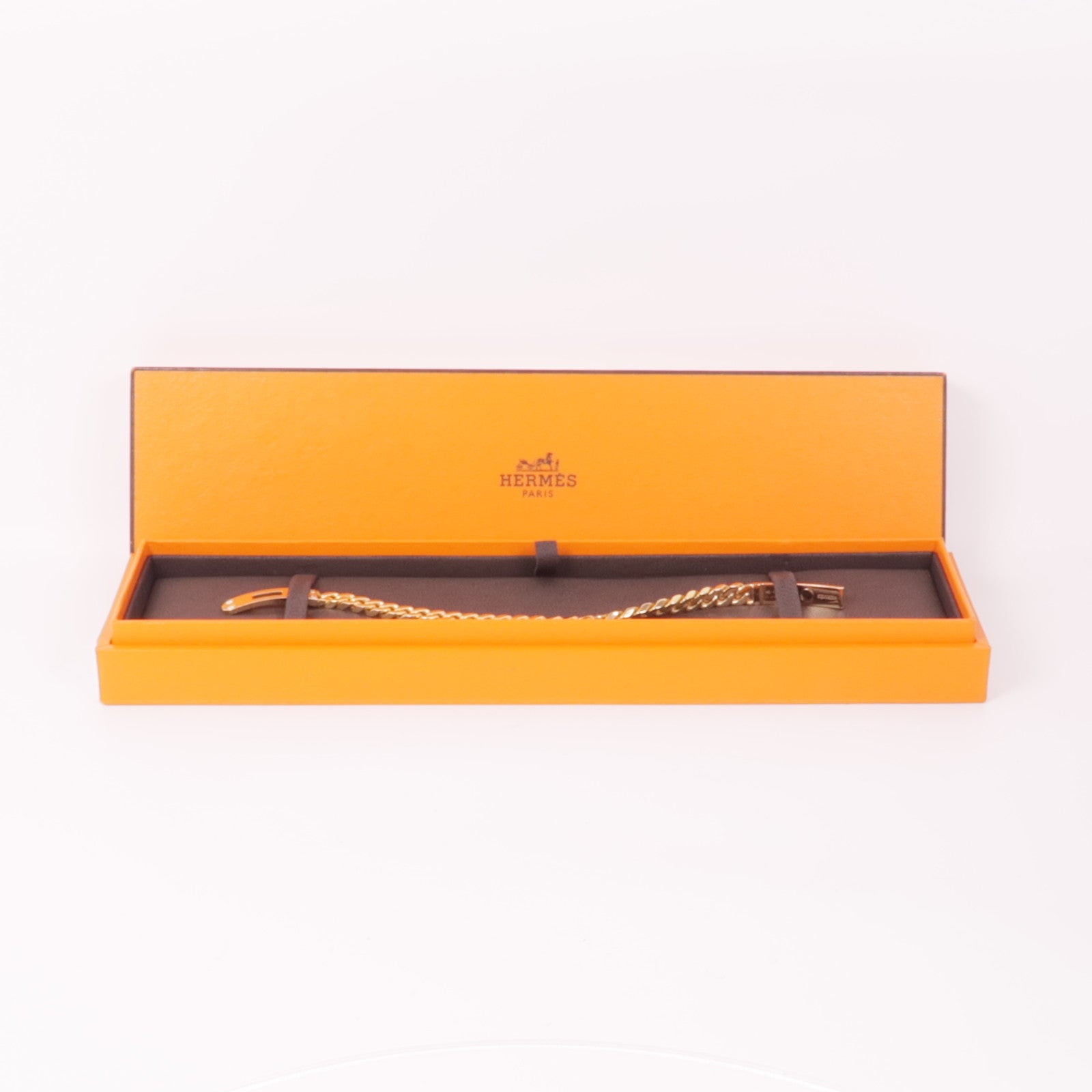 HERMES 18K玫瑰金Kelly Gourmette Bracelet鑽石手鏈